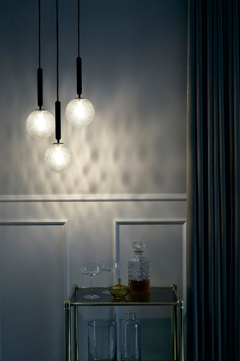 MIIRA 3 Pendant Lamp in Graphite with Transparent Glass