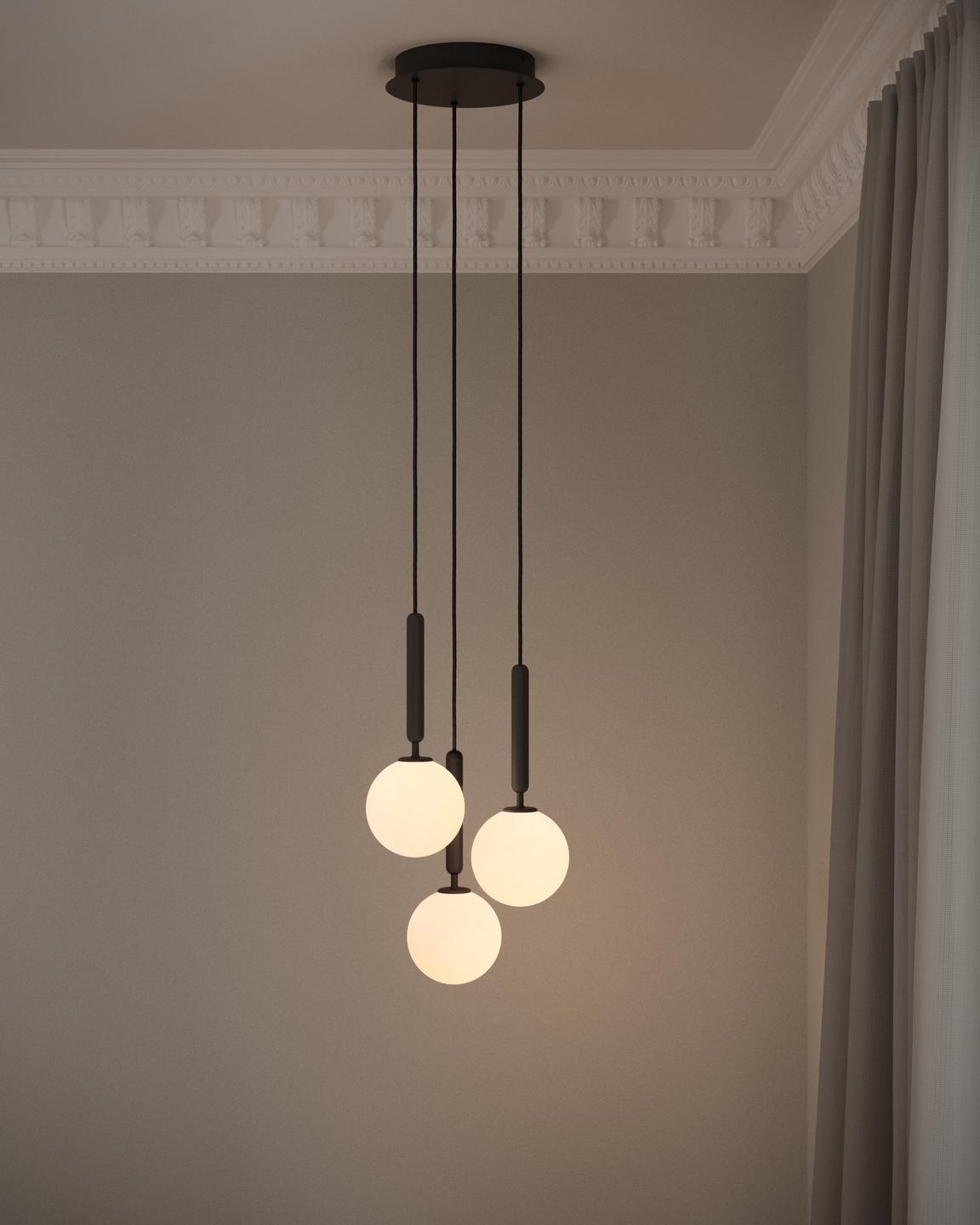 MIIRA 3 Pendant Lamp in Graphite with Opal Glass