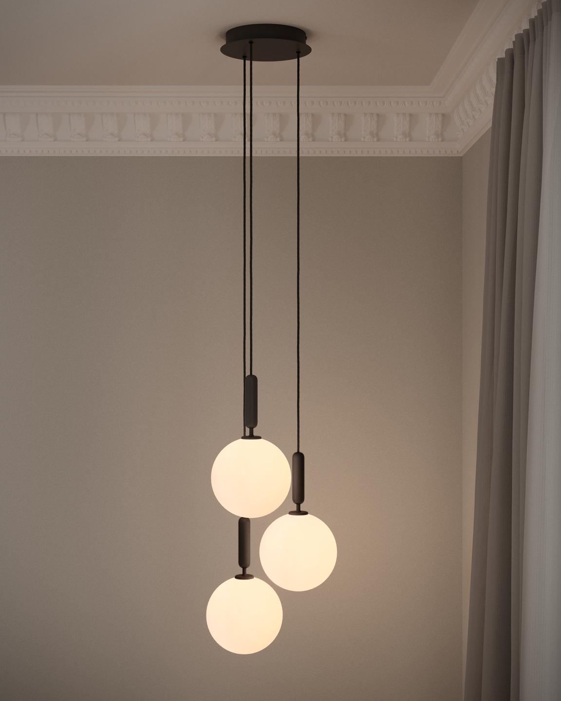 MIIRA 3 Pendant Lamp in Graphite with Opal Glass