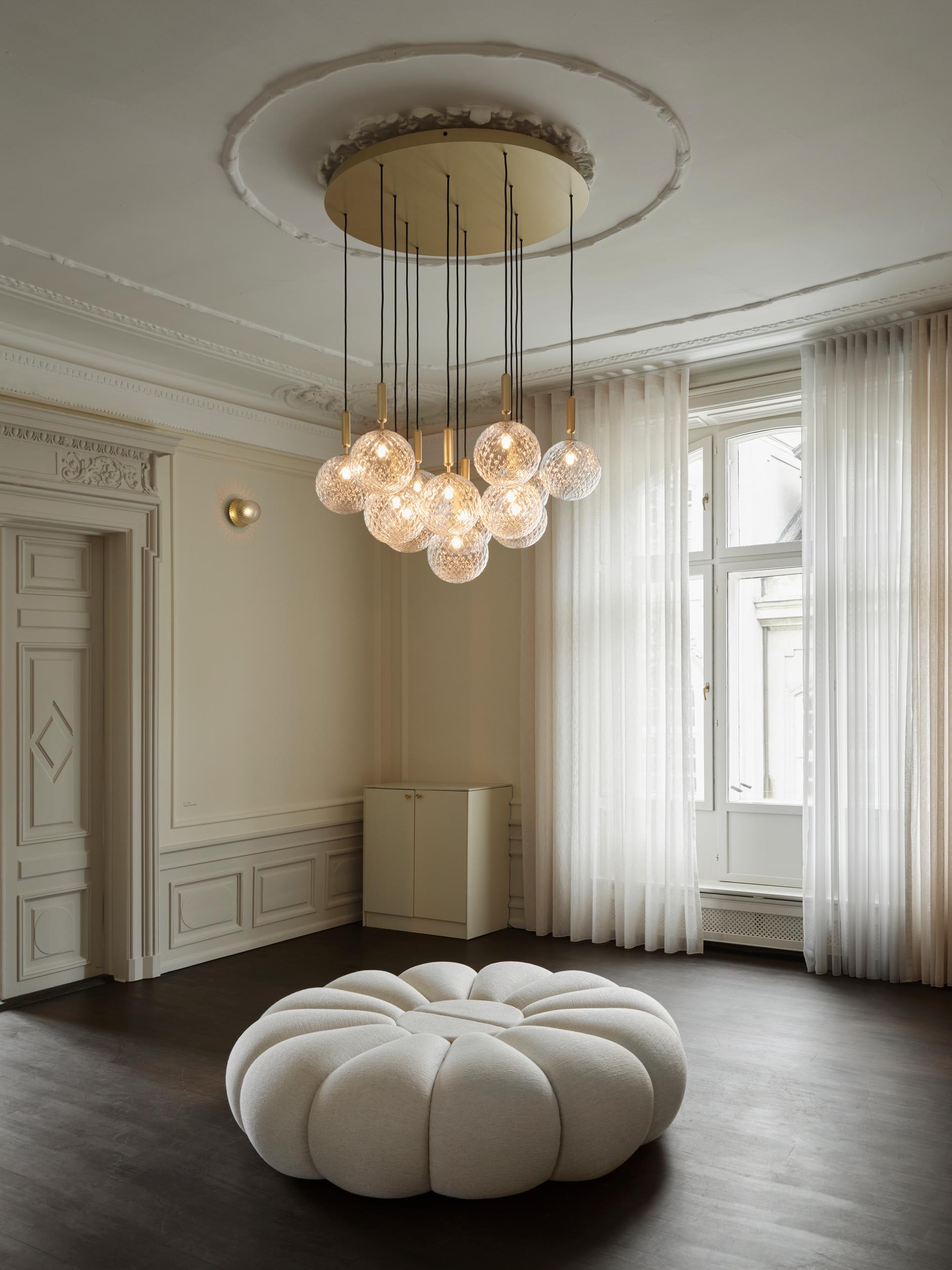 MIIRA 13 Pendant Lamp in Brass with Transparent Glass