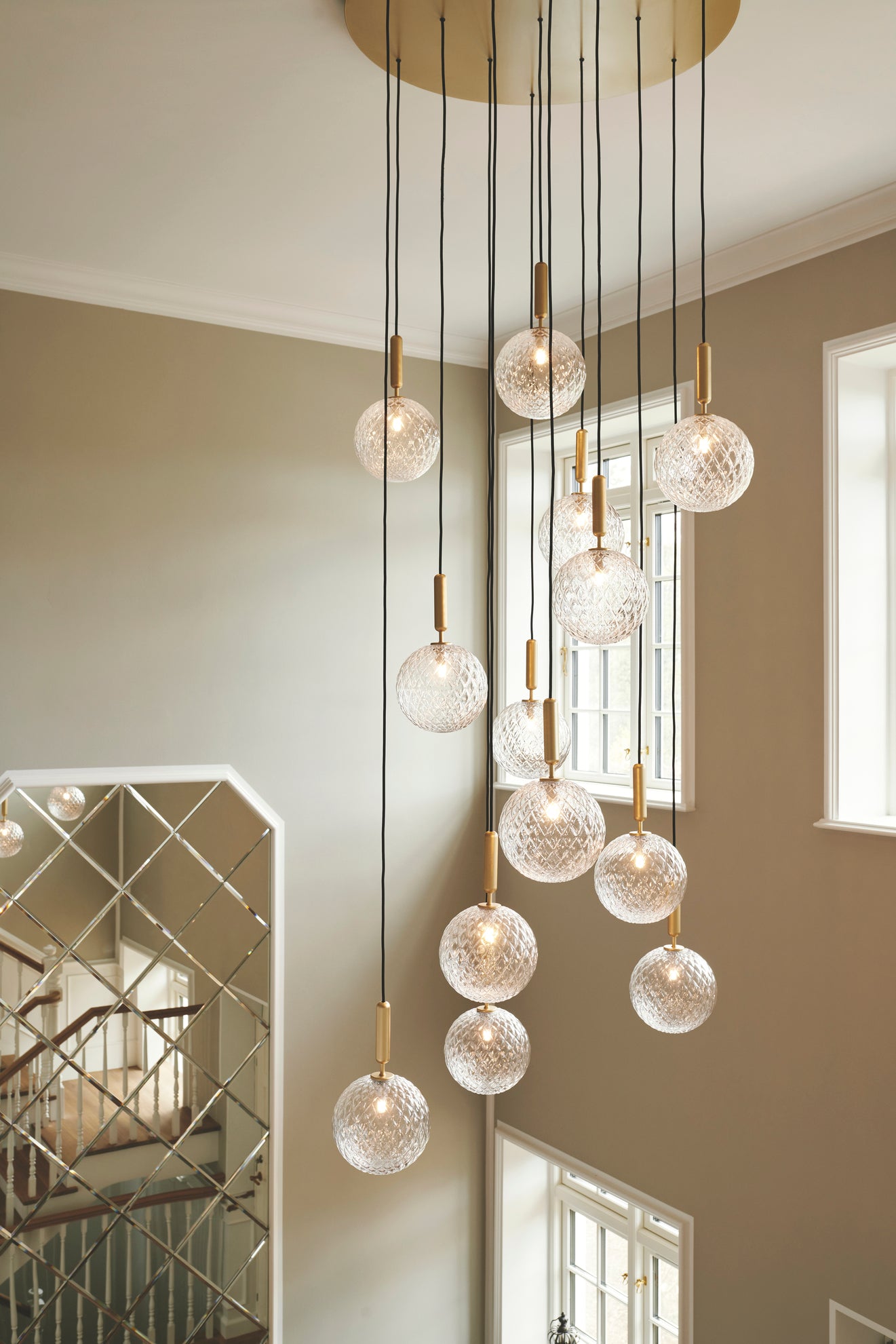 MIIRA 13 Pendant Lamp in Brass with Transparent Glass
