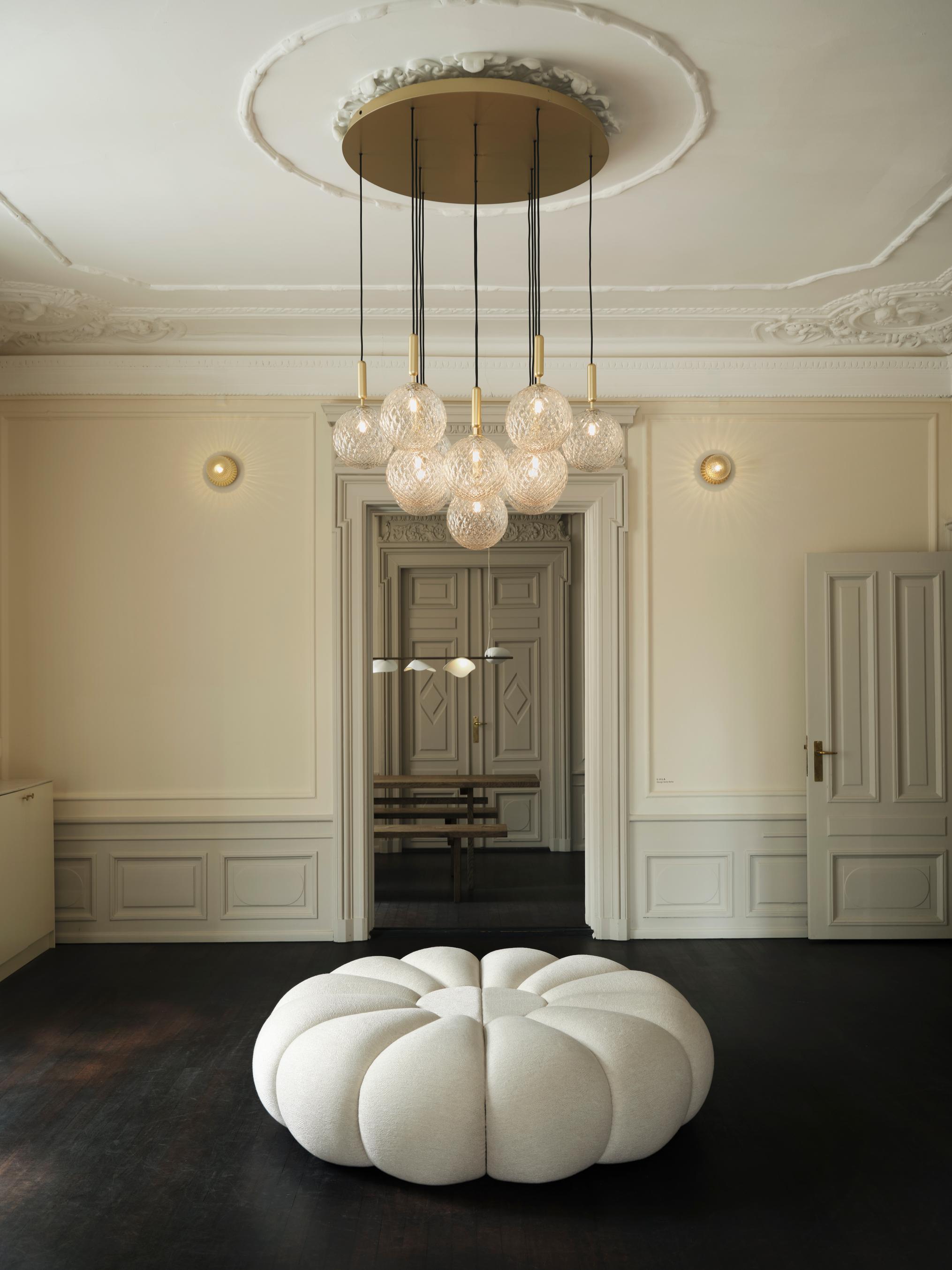 MIIRA 13 Pendant Lamp in Brass with Transparent Glass