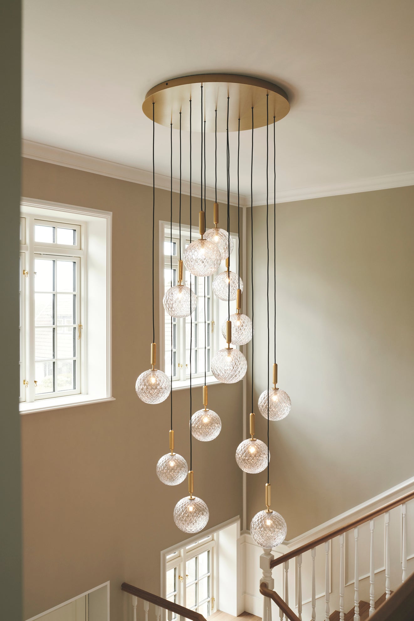 MIIRA 13 Pendant Lamp in Brass with Transparent Glass