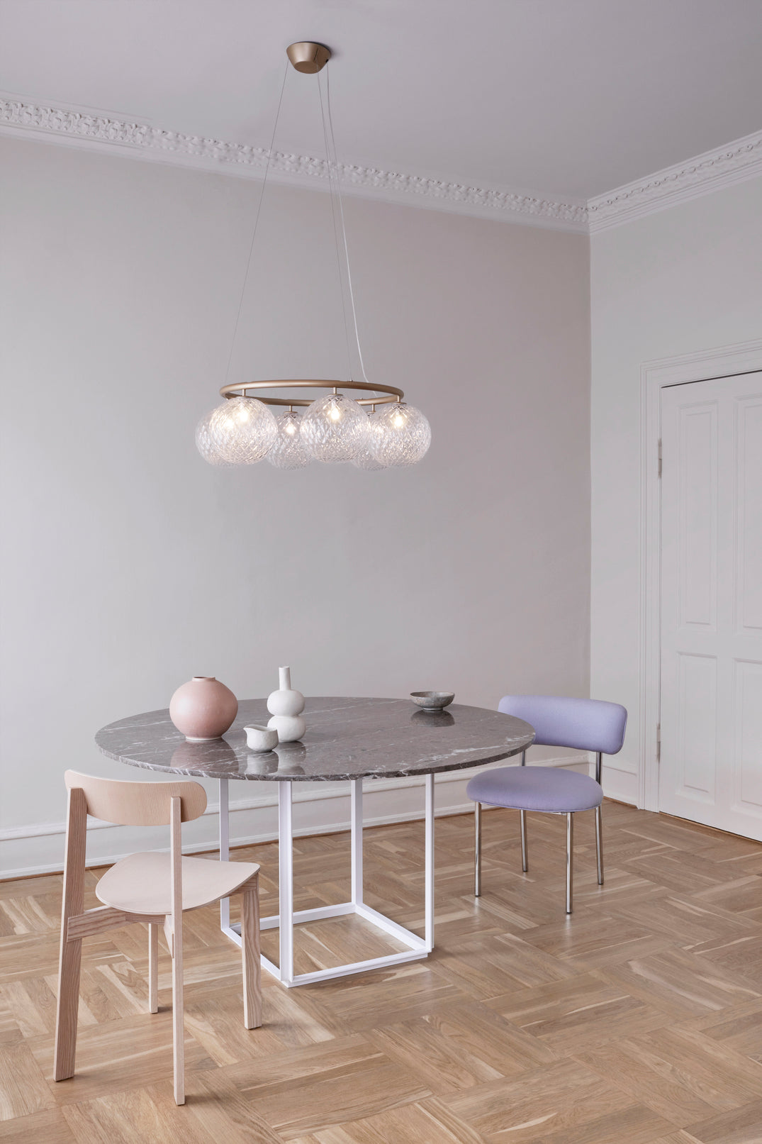 MIIRA 6 CIRCULAR Pendant Lamp in Brass with Transparent Glass