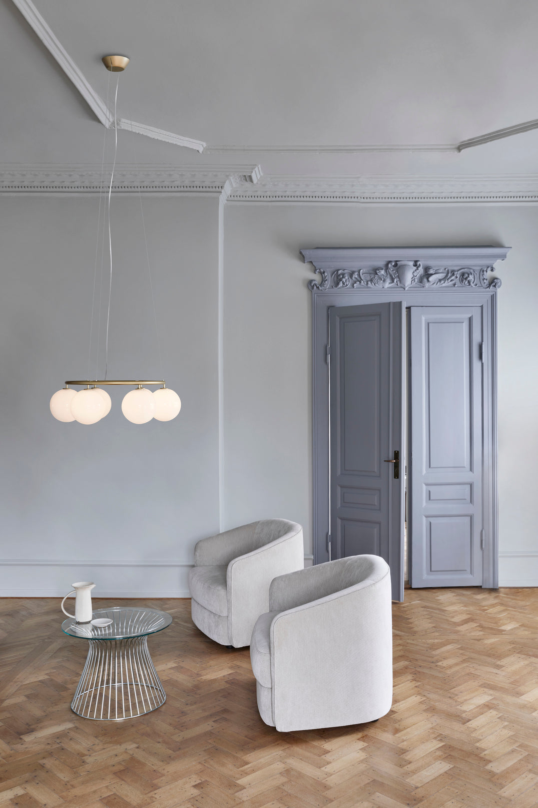 MIIRA 6 CIRCULAR Pendant Lamp in Brass with Opal Glass