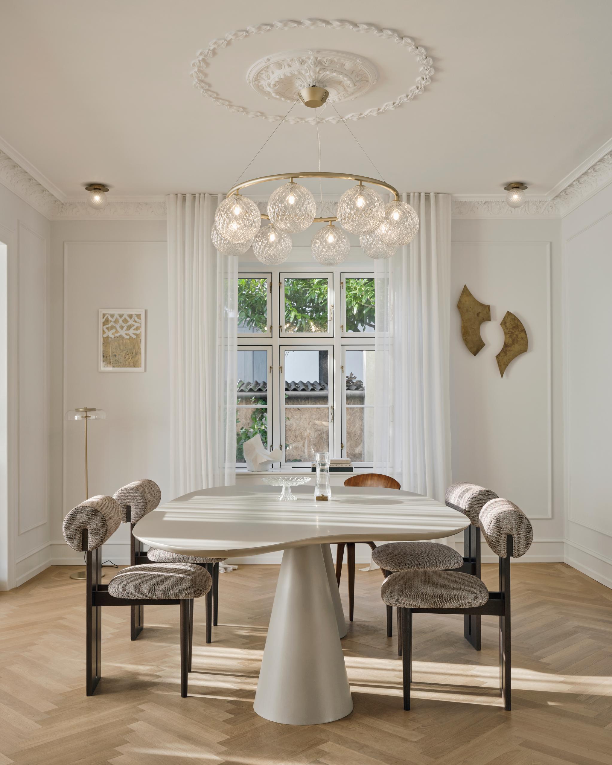 MIIRA 8 CIRCULAR Pendant Lamp in Brass with Transparent Glass
