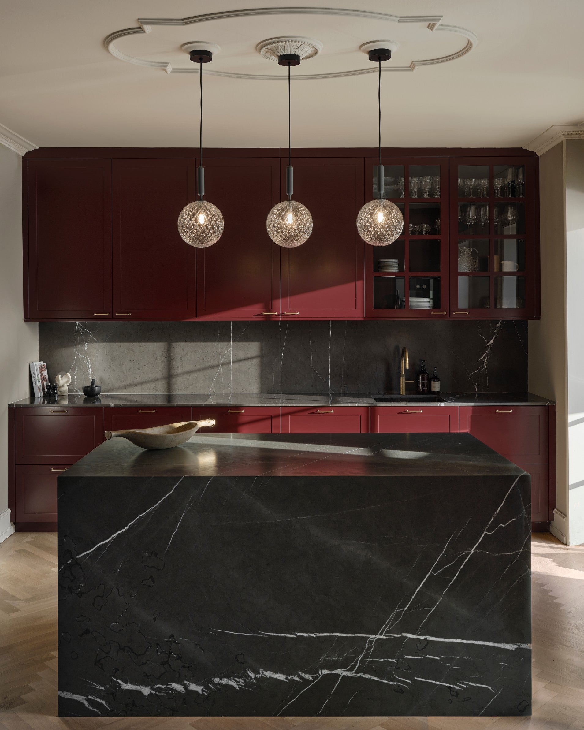 Pendelleuchte MIIRA graphit mit transparentem Glas
