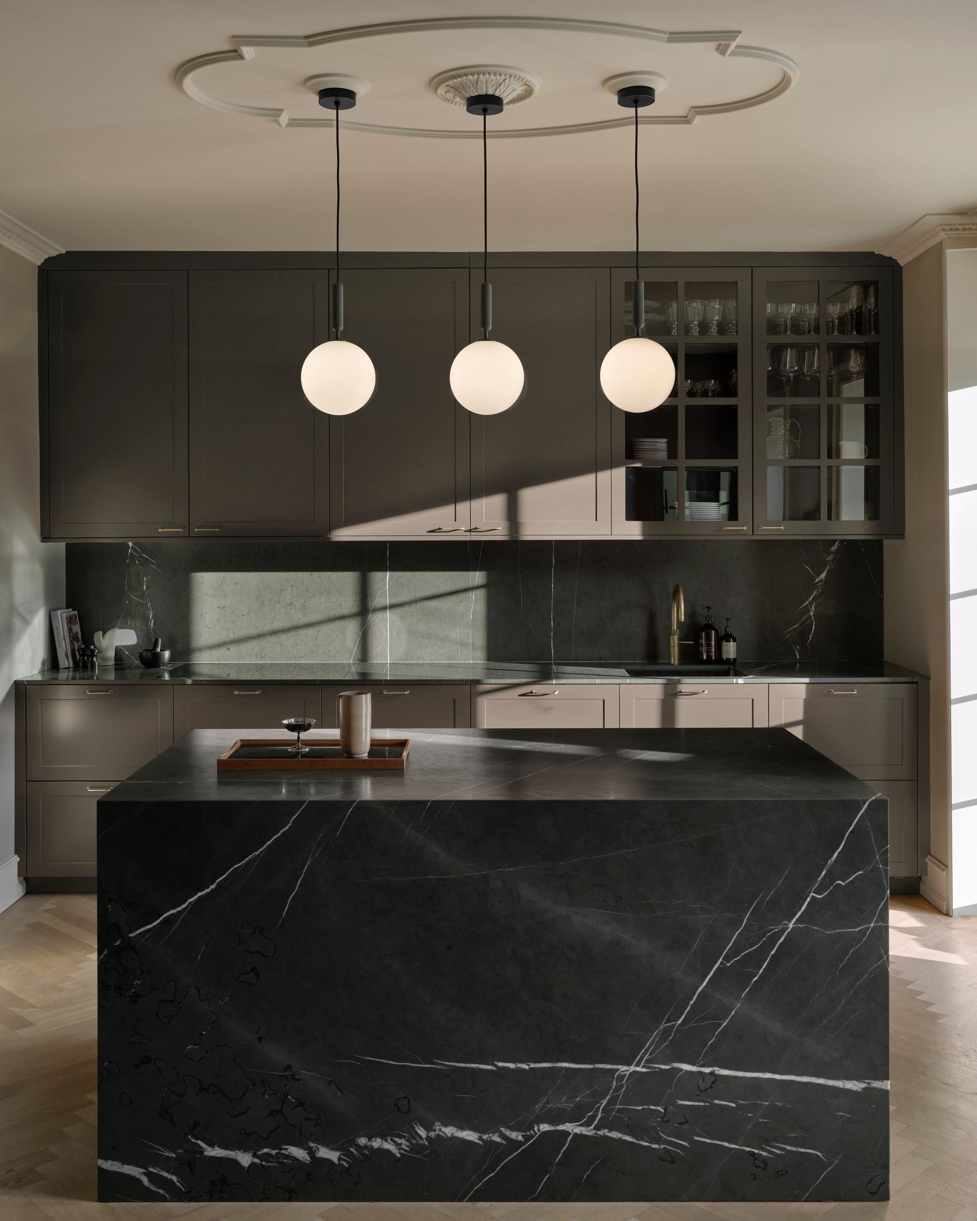 MIIRA Pendant Lamp in Graphite with Opal Glass