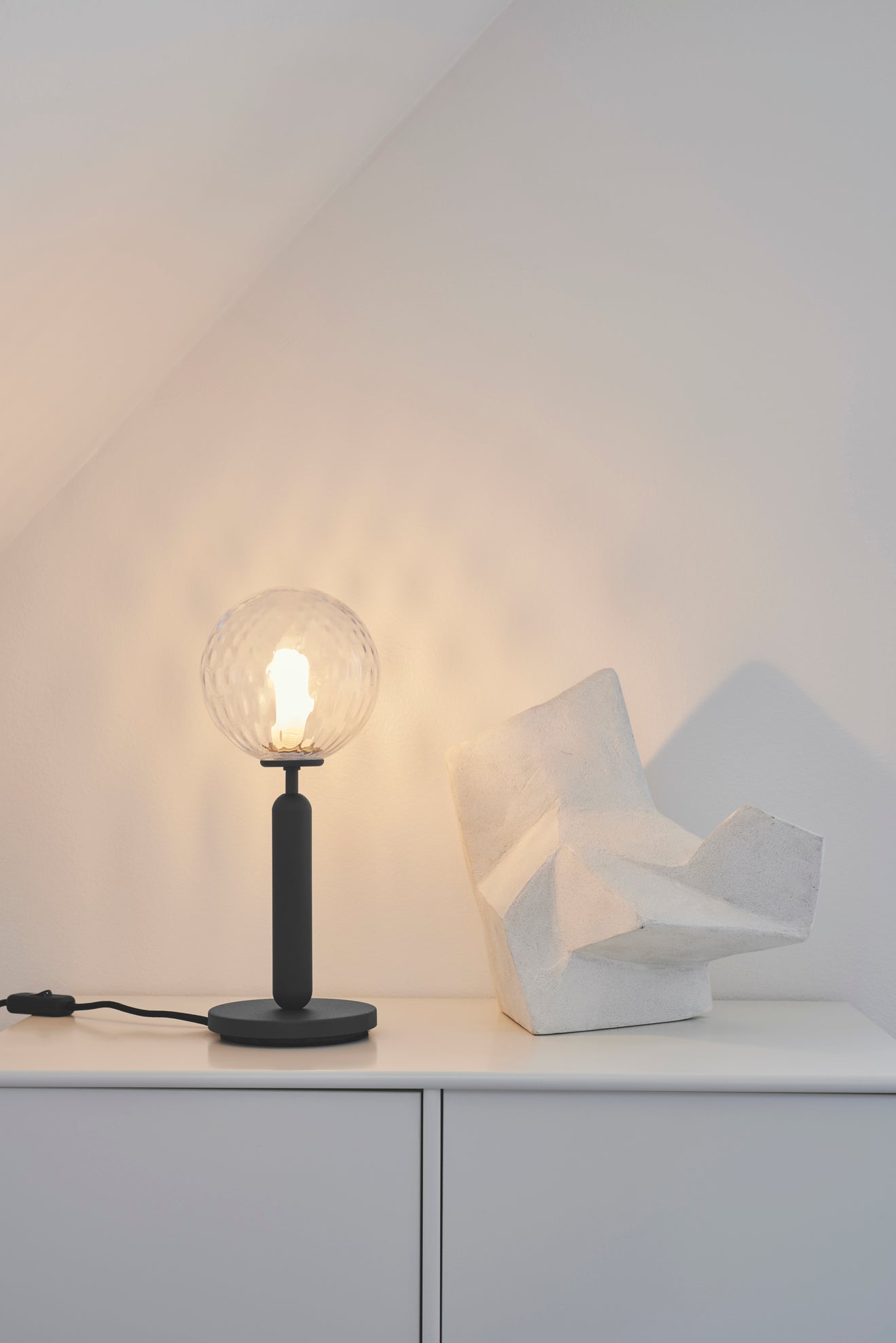 MIIRA Table Lamp in Graphite with Transparent Glass