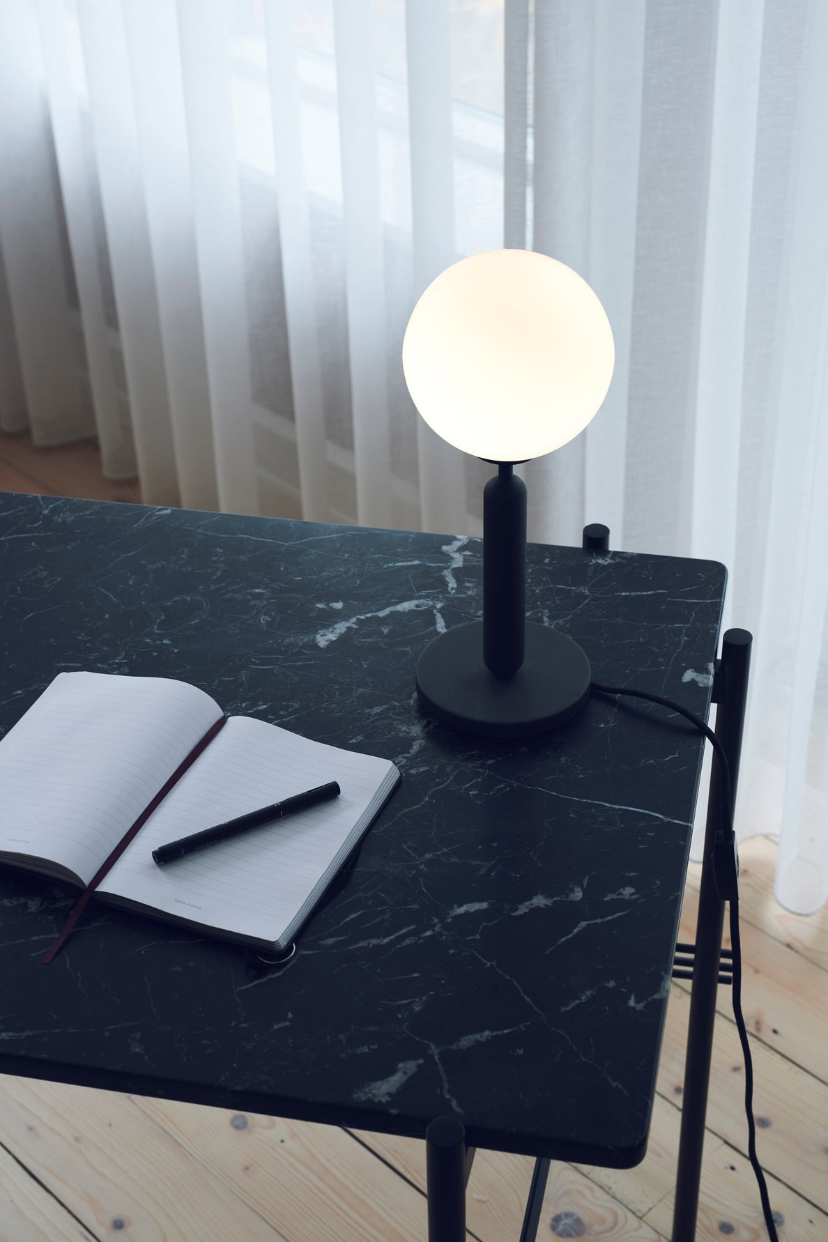 MIIRA Table Lamp in Graphite with Opal Glass