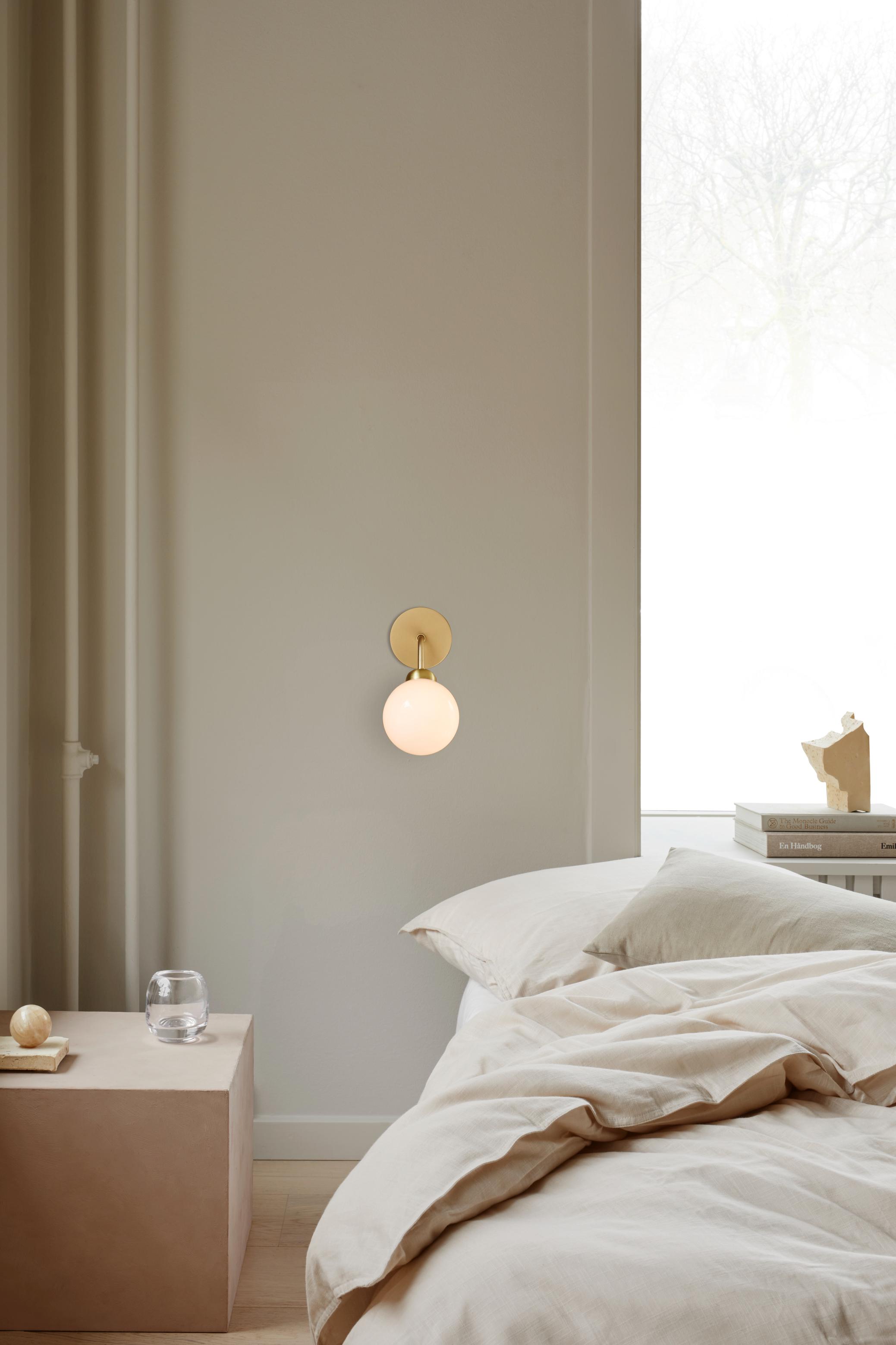 APIALES Wall Lamp in Brass with Opal Glass