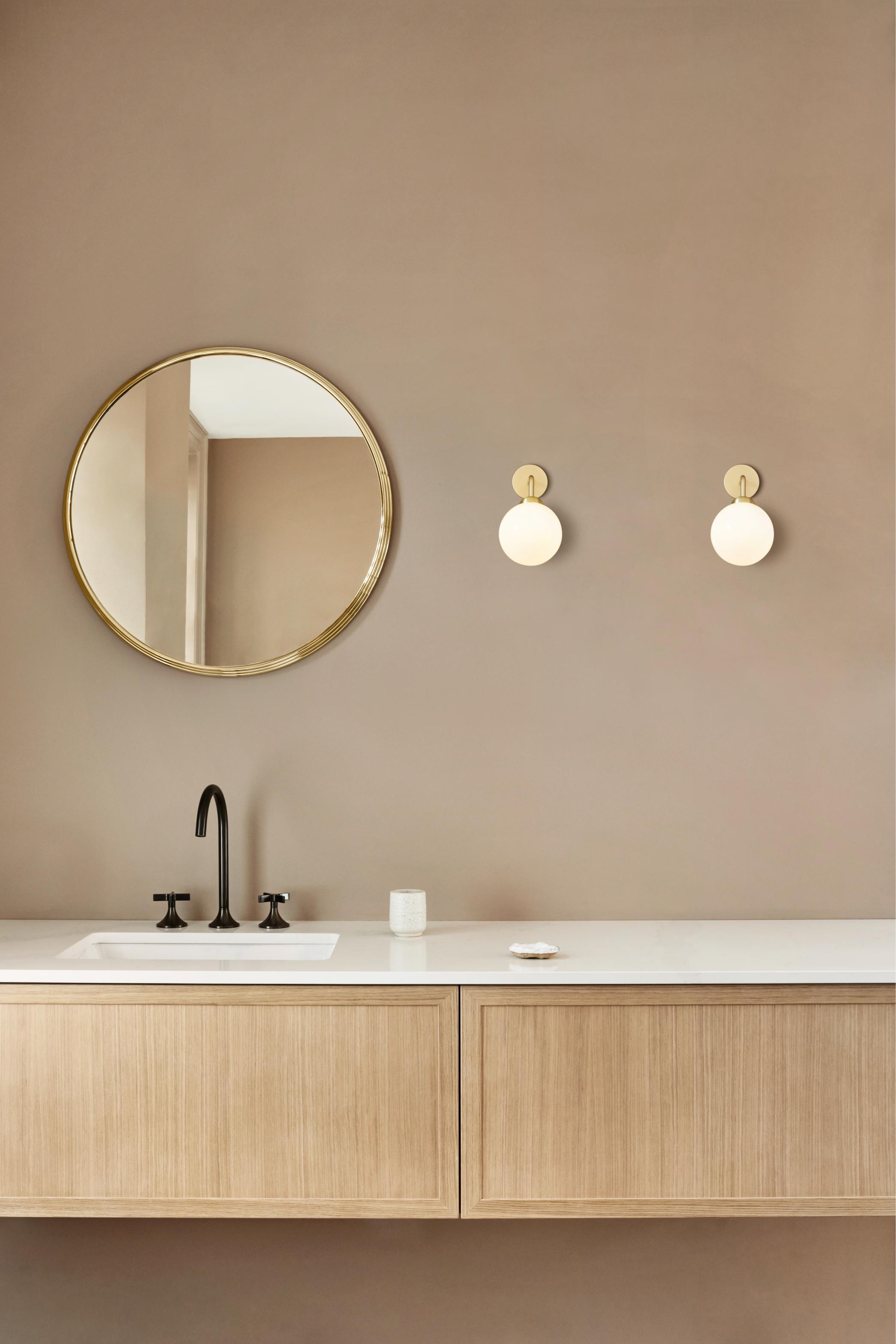 APIALES Wall Lamp in Brass with Opal Glass