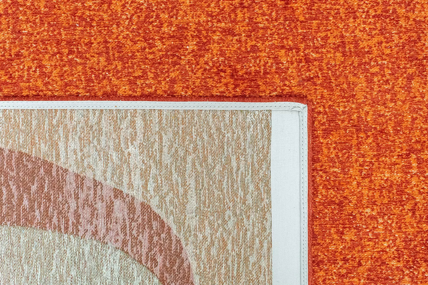 MARBLE Orange Rug with Burgundy and Beige
