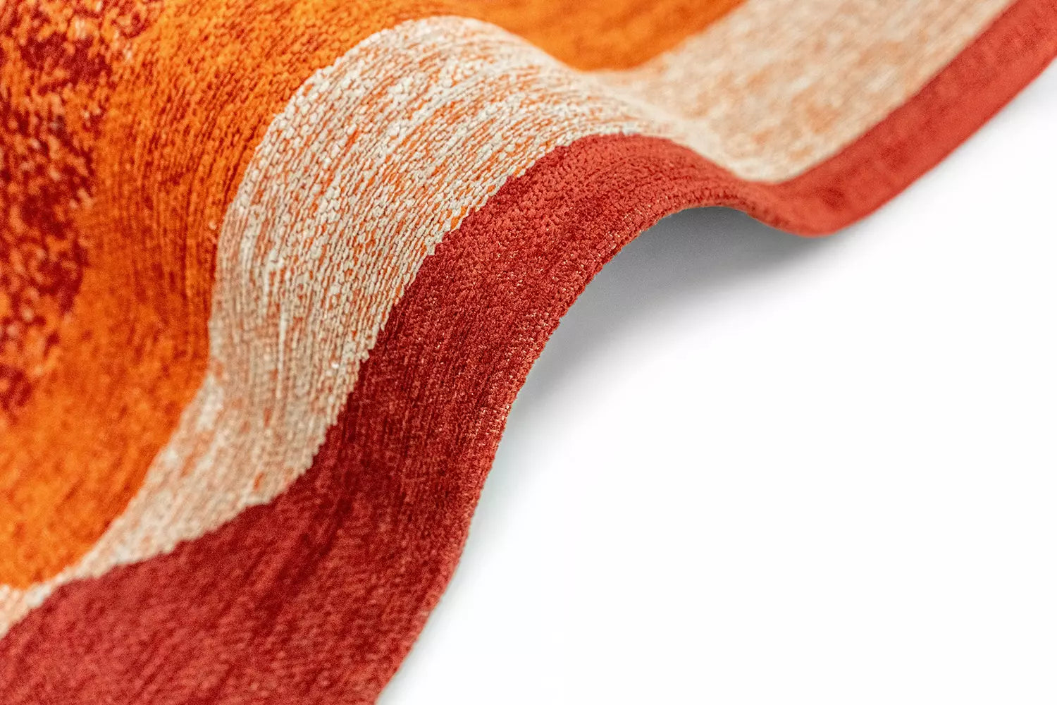 MARBLE Orange Rug with Burgundy and Beige