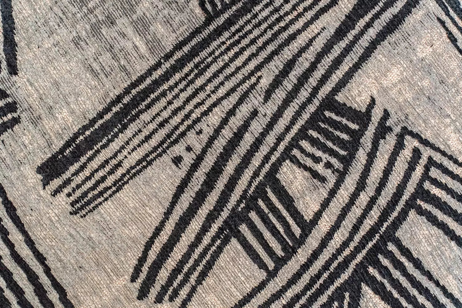 KANJI Gray Carpet with Black and Beige