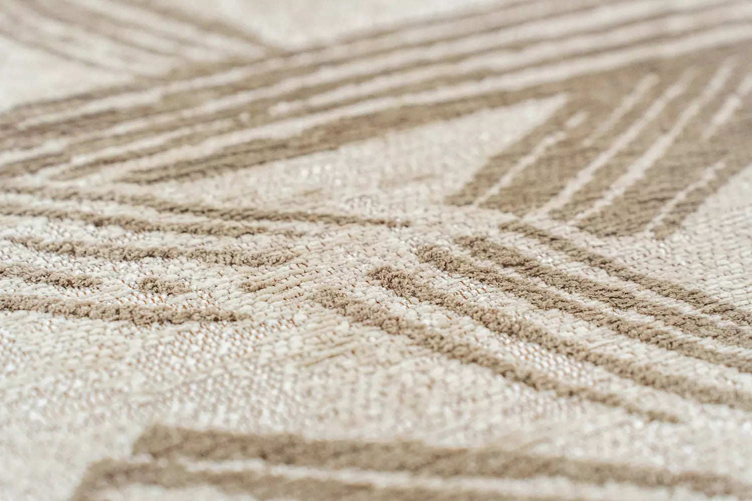 Runder Teppich KANJI beige mit cremefarbenem