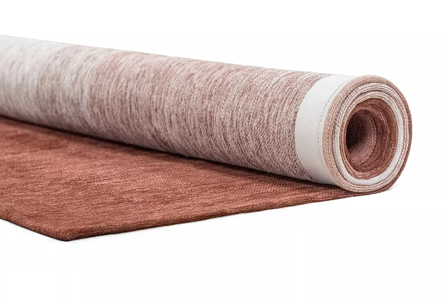 SENDAI rug in burgundy with salmon and white