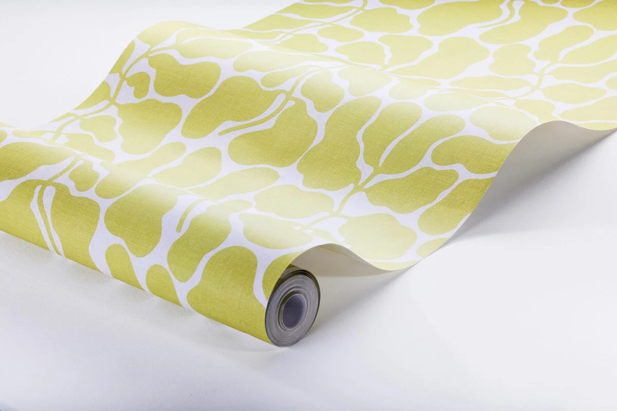 Vlies-Tapete mit pflanzlichem Muster MY SECRET GARDEN gelb mit weiß