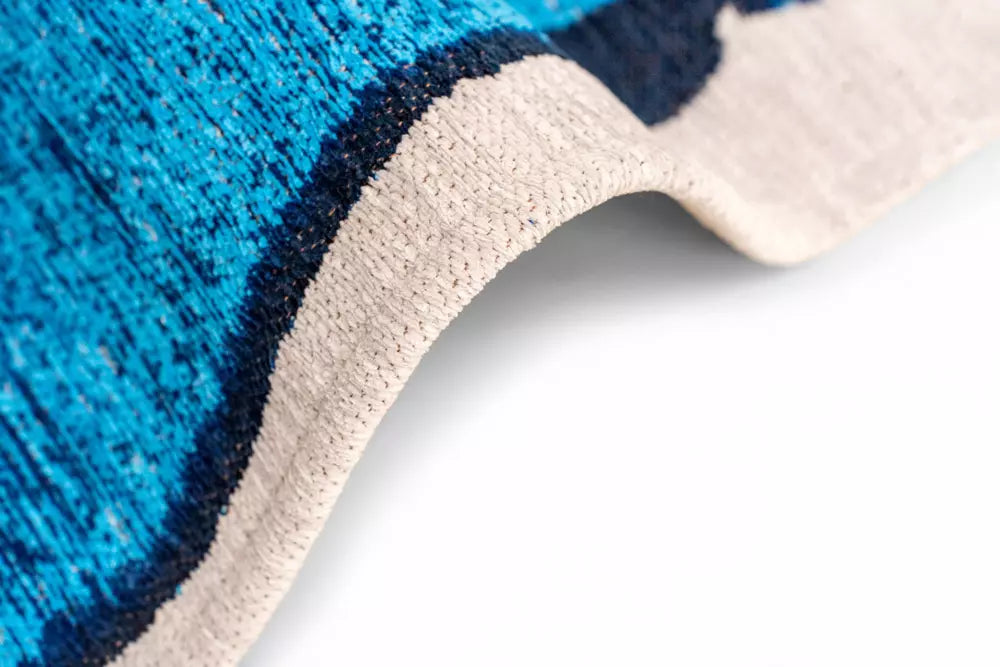 Teppich BRUSH blau mit beige
