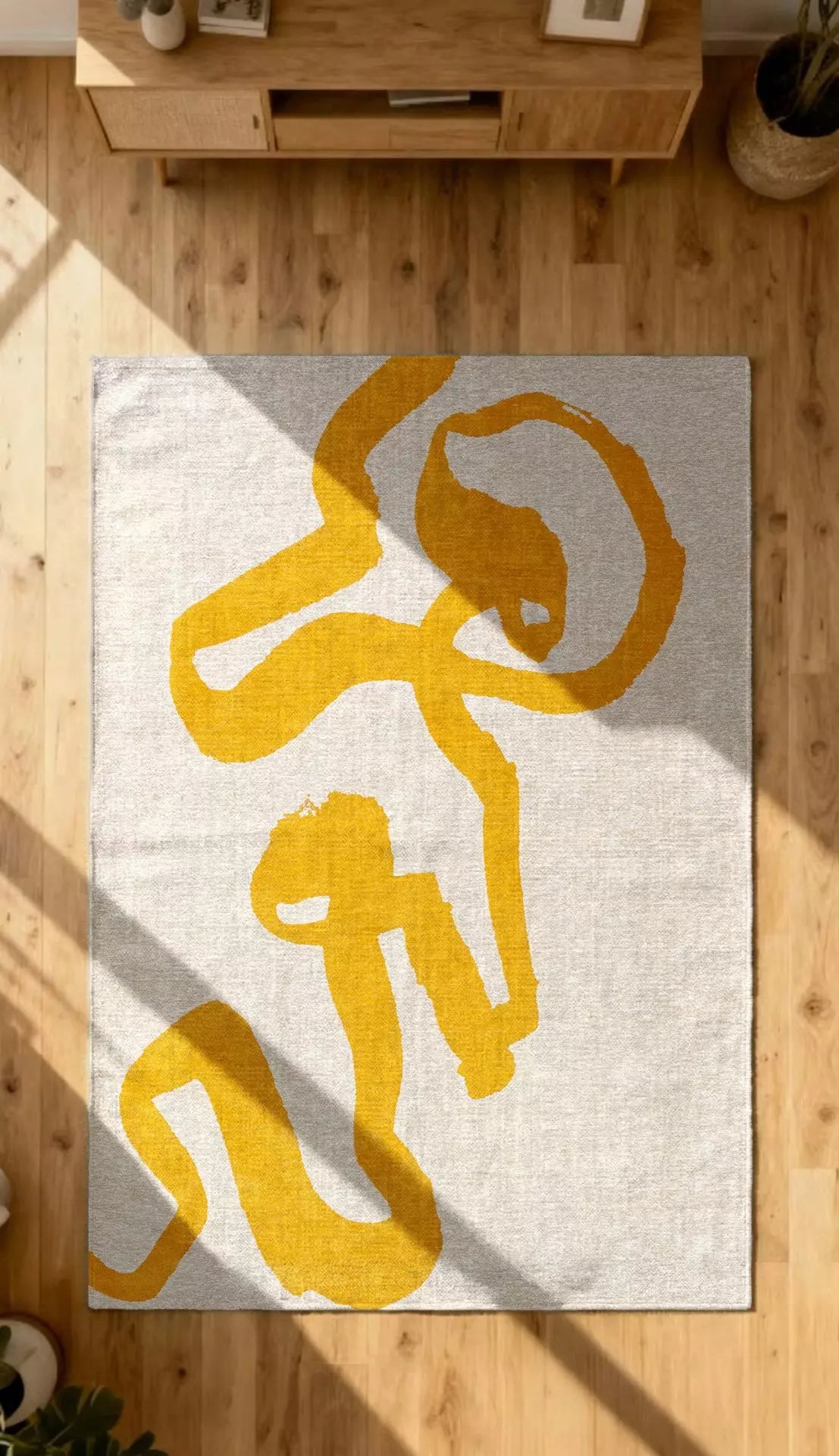 RIBBON White and Yellow Rug