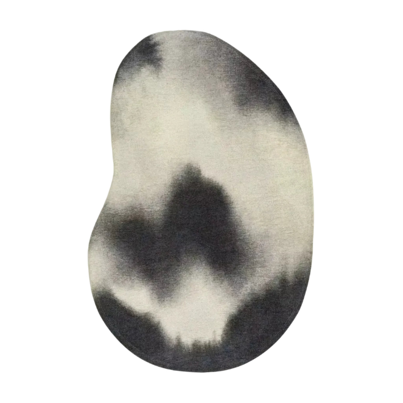 Ovaler Teppich AQUARELLE LEAF schwarz mit beige