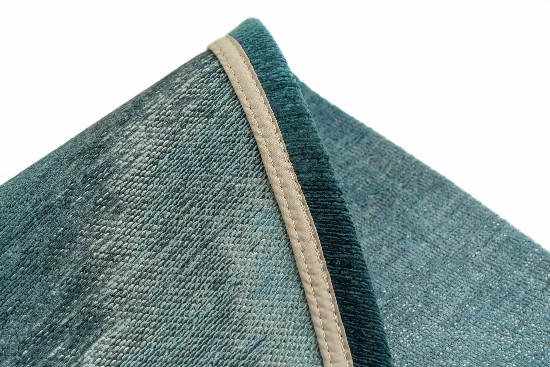Ovaler Teppich AQUARELLE LEAF himmelblau mit Grau