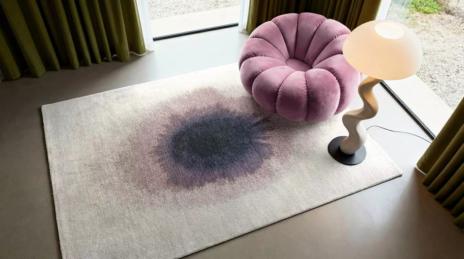 DROP rug white with purple