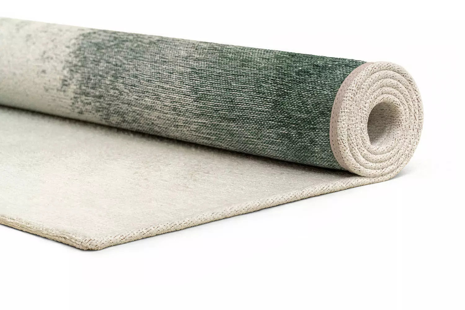DROP rug white with dark green