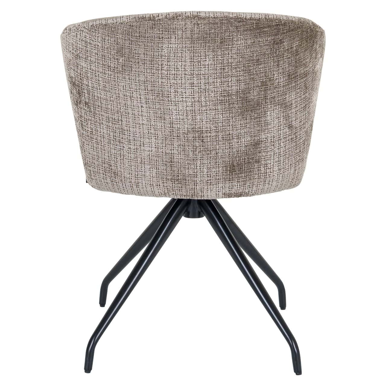 Milly Swivel Chair in Light Brown with Black Base