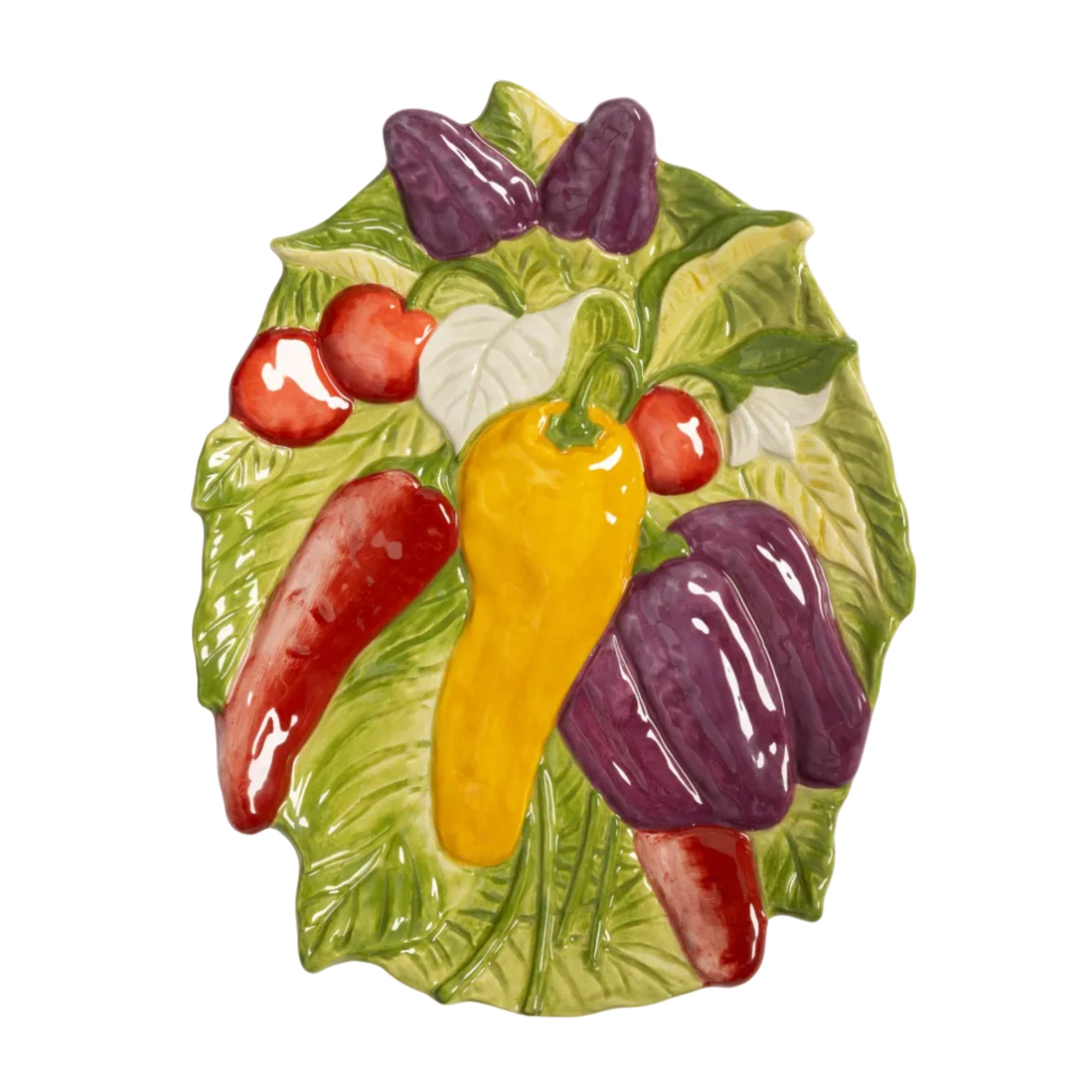 Servierplatte LEGUME PEPPER grün mit gelb und rot