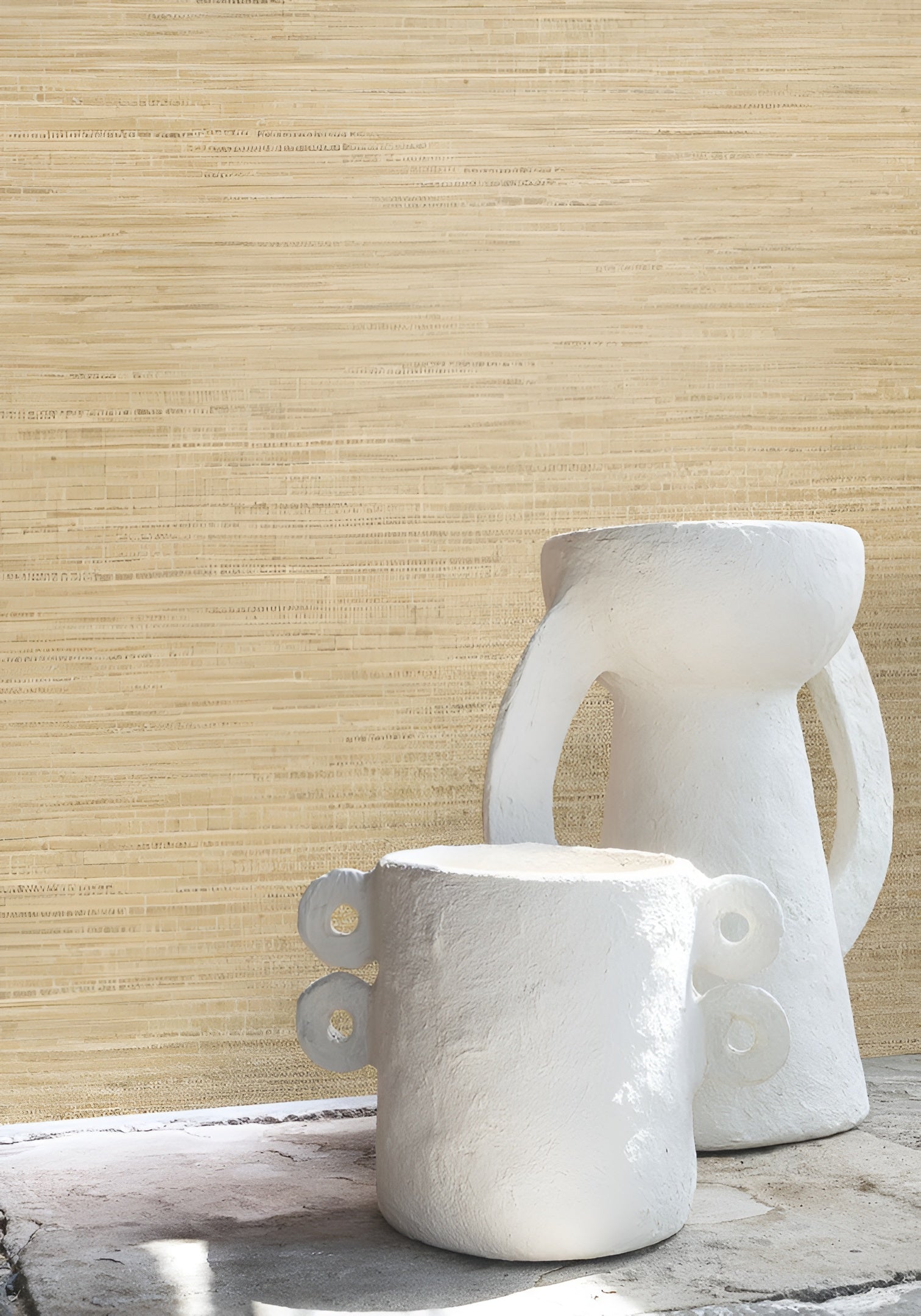 Strukturierte Tapete, die Leinwand imitiert OCCITAN - BEIGE beiges