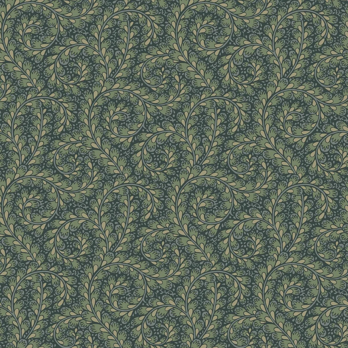 Tapete mit Pflanzenmotiv WILD FERNS grün