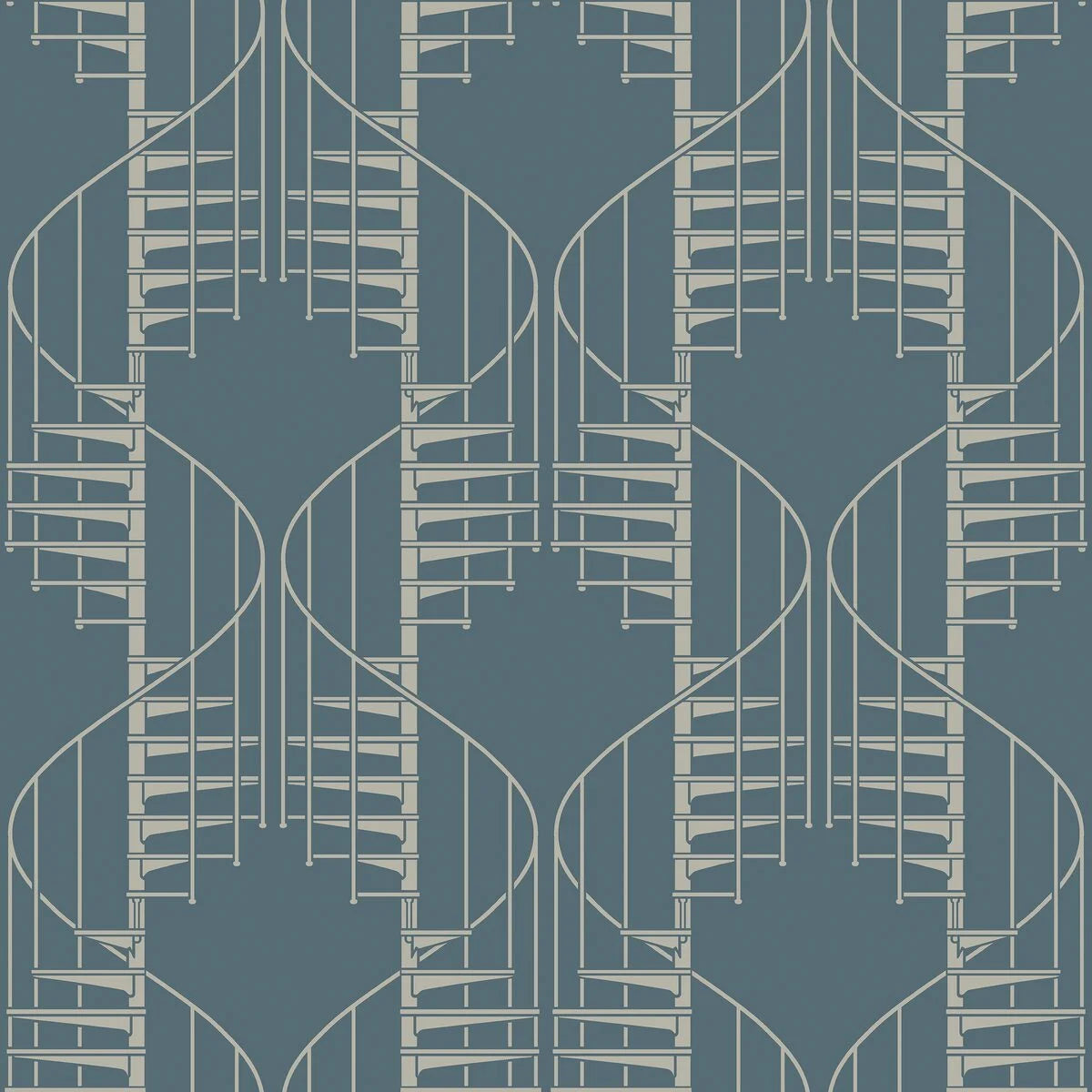 Tapete mit abstraktem Muster STAIRCASE dunkelgrün