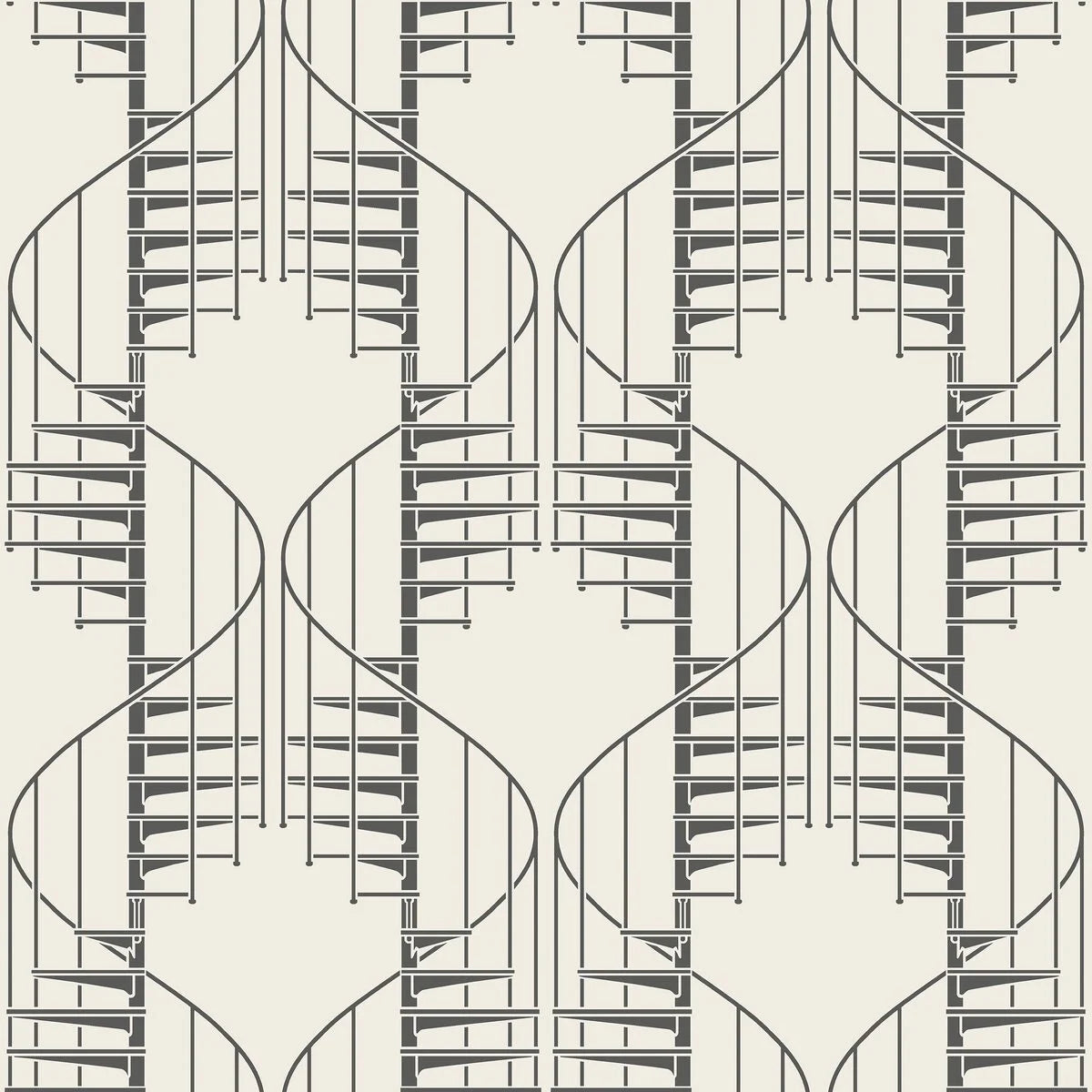 Tapete mit abstraktem Muster STAIRCASE beige mit Schwarz