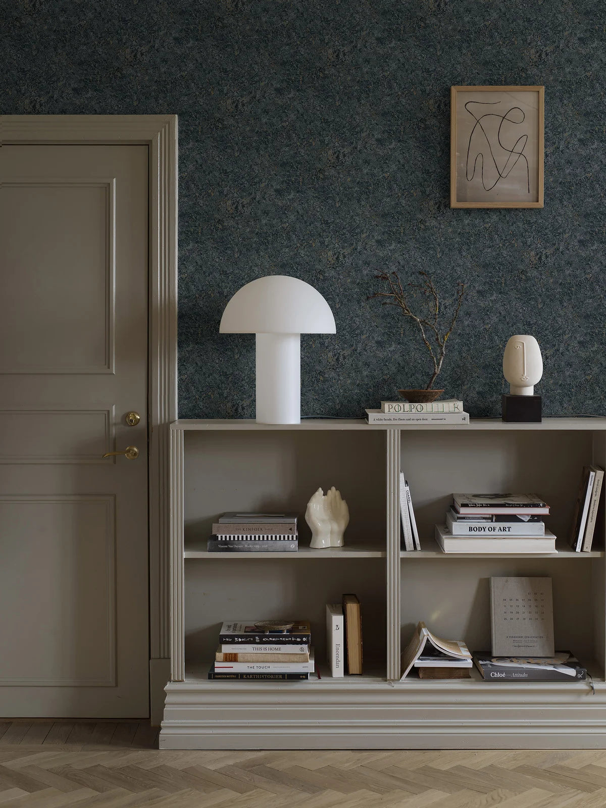 Tapete, die Marmor imitiert, TRAVERTINE, granatblau