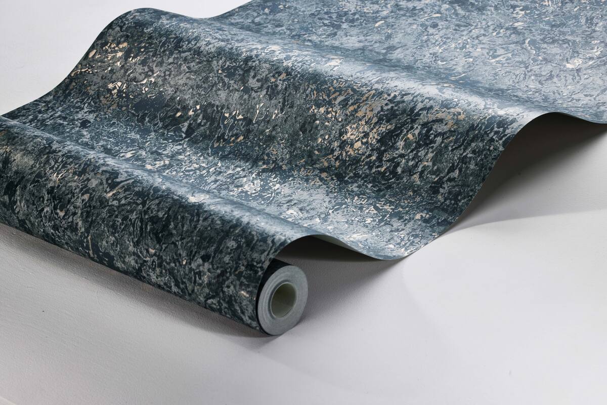 Tapete, die Marmor imitiert, TRAVERTINE, granatblau