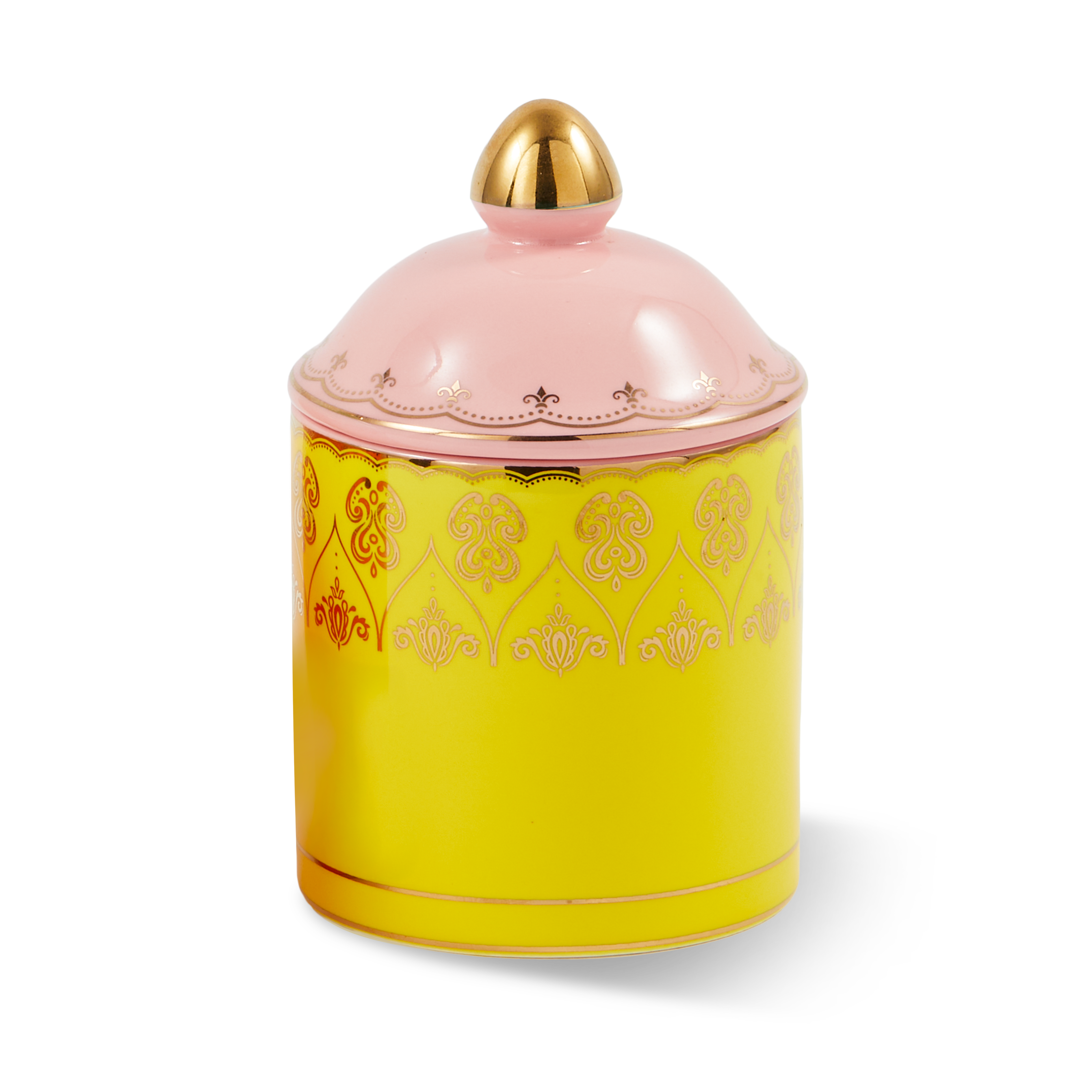 Grandpa Yellow Porcelain Jar with Pink