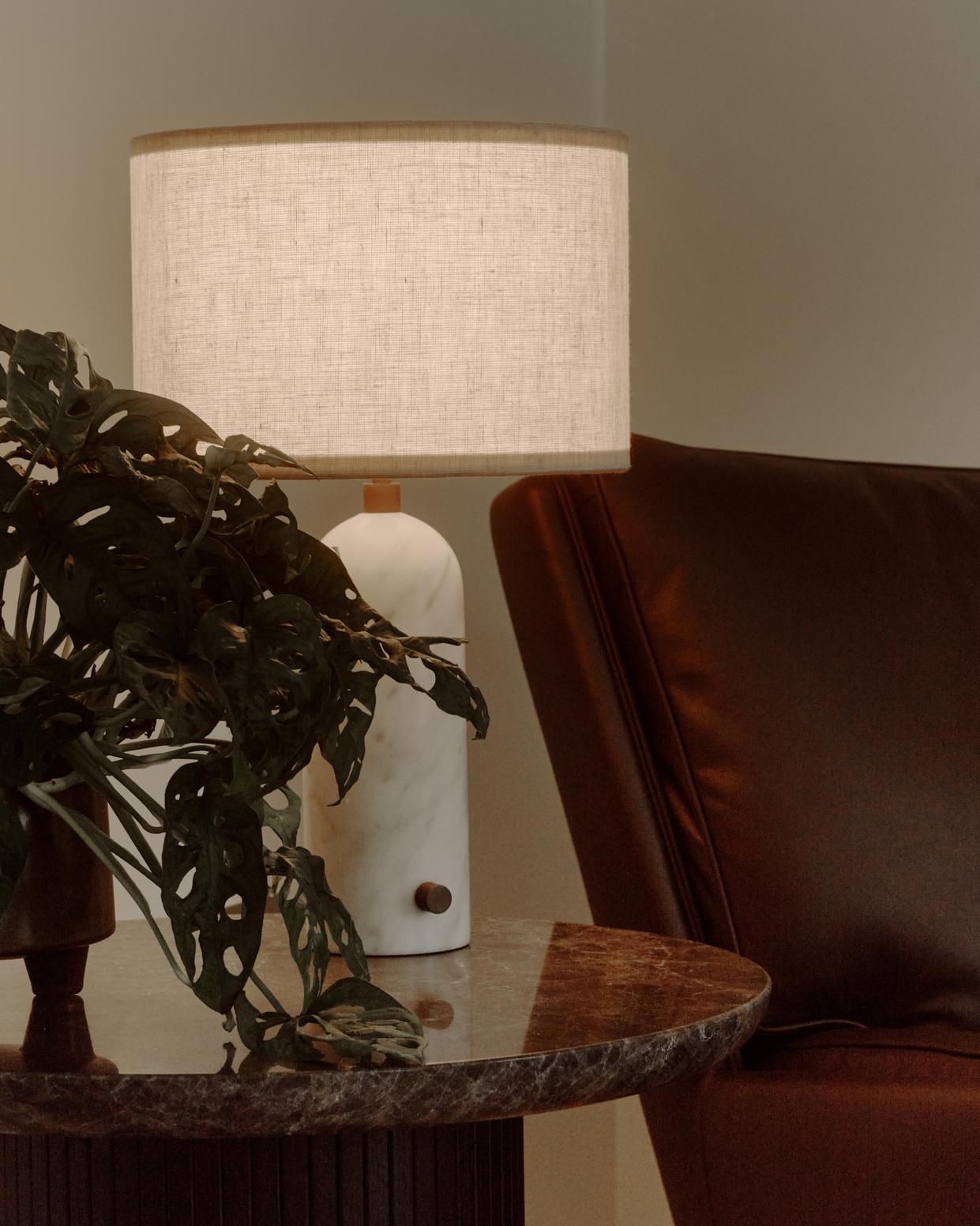 GRAVITY Table Lamp White Marble