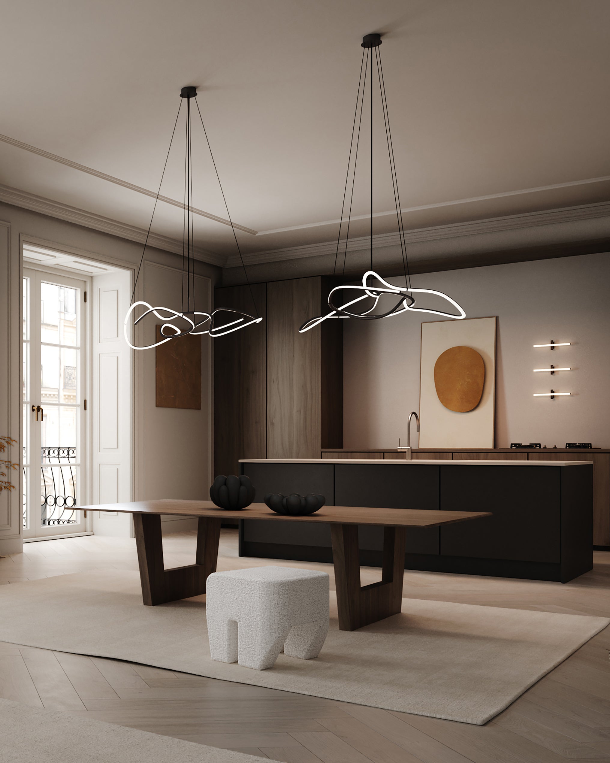 GHOST chandelier burnt black