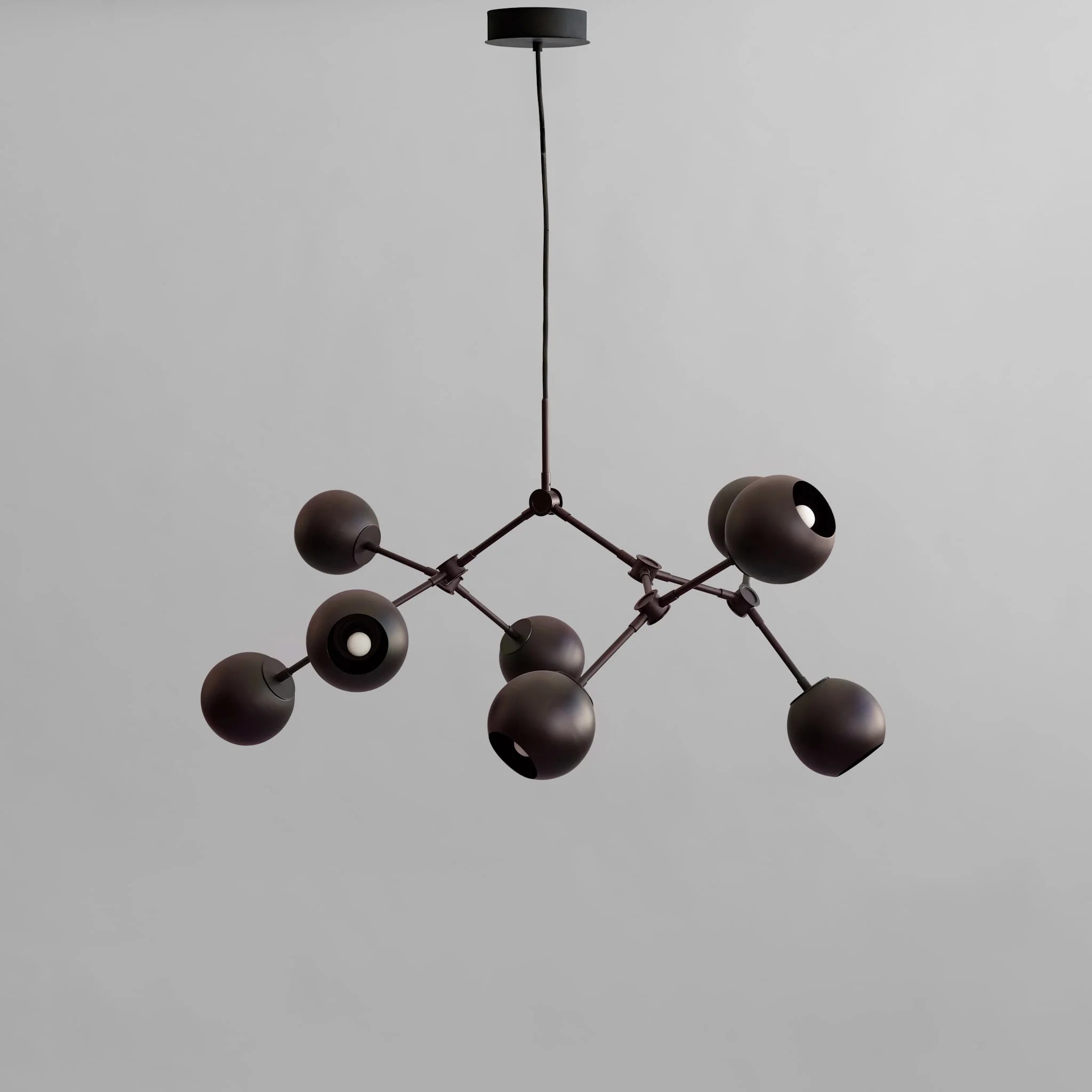 DROP GLOBE chandelier burnt black