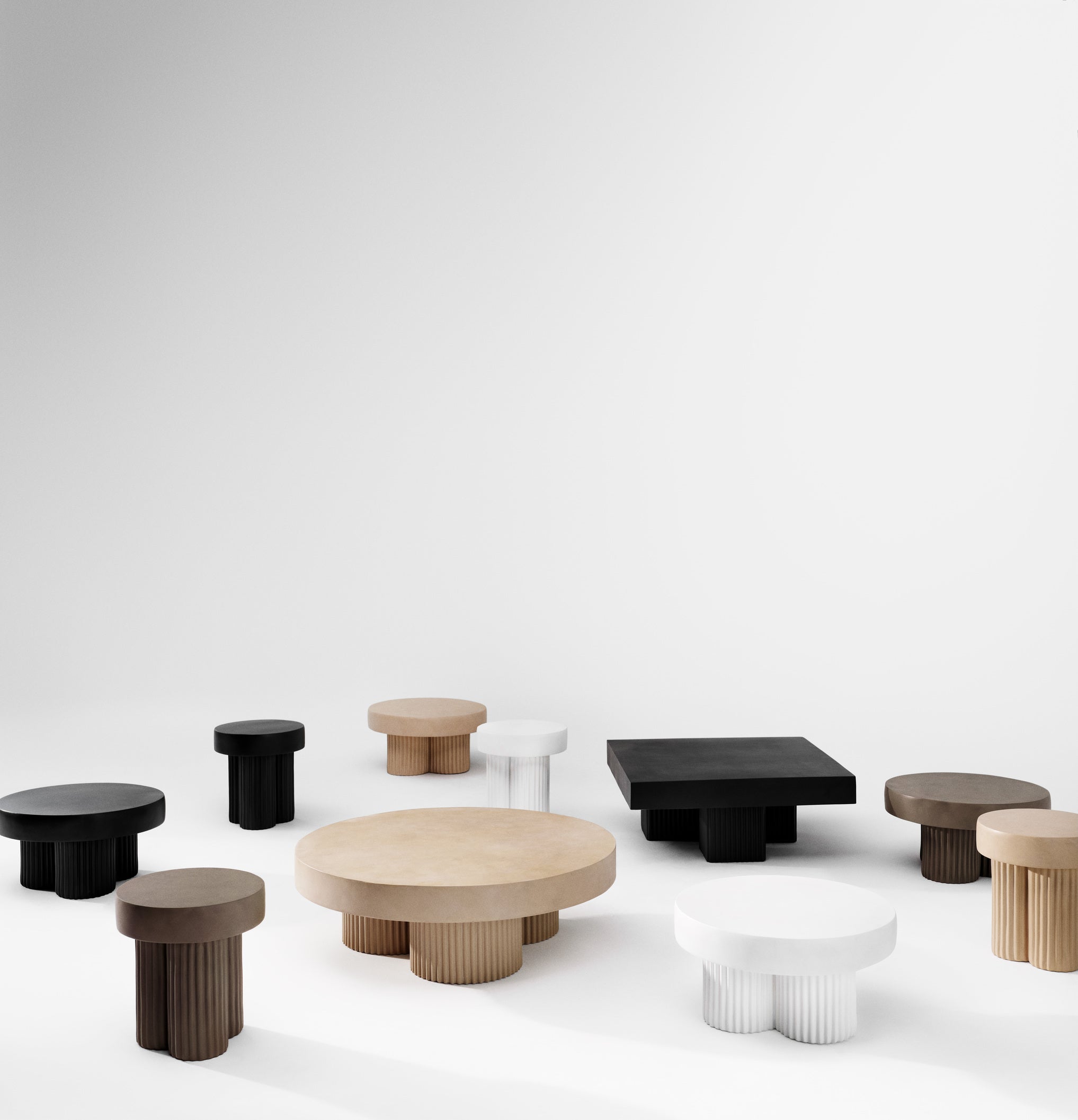 Beiger Beton-Couchtisch GEAR
