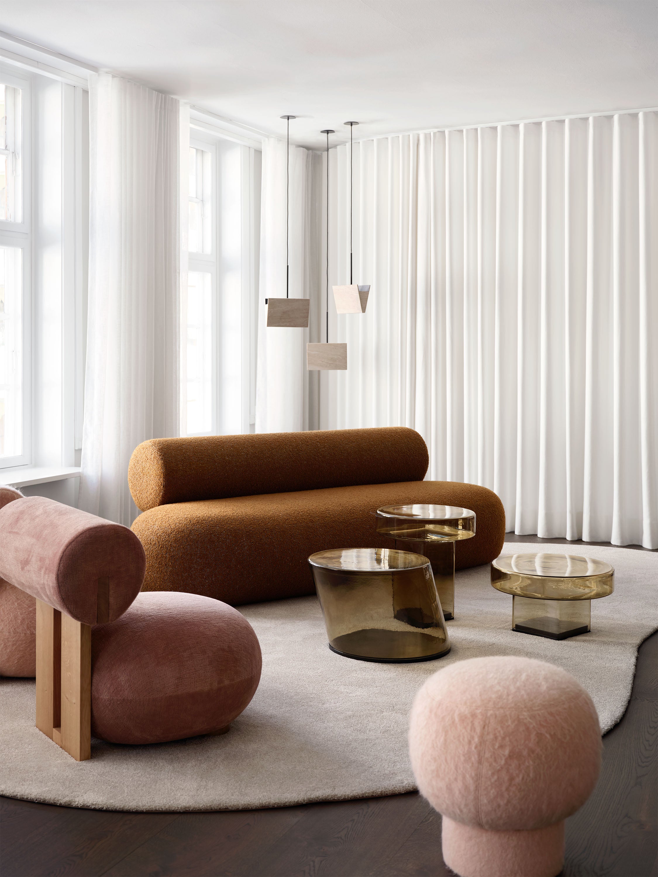 Kaffeetisch NAKED rauchiges Glas