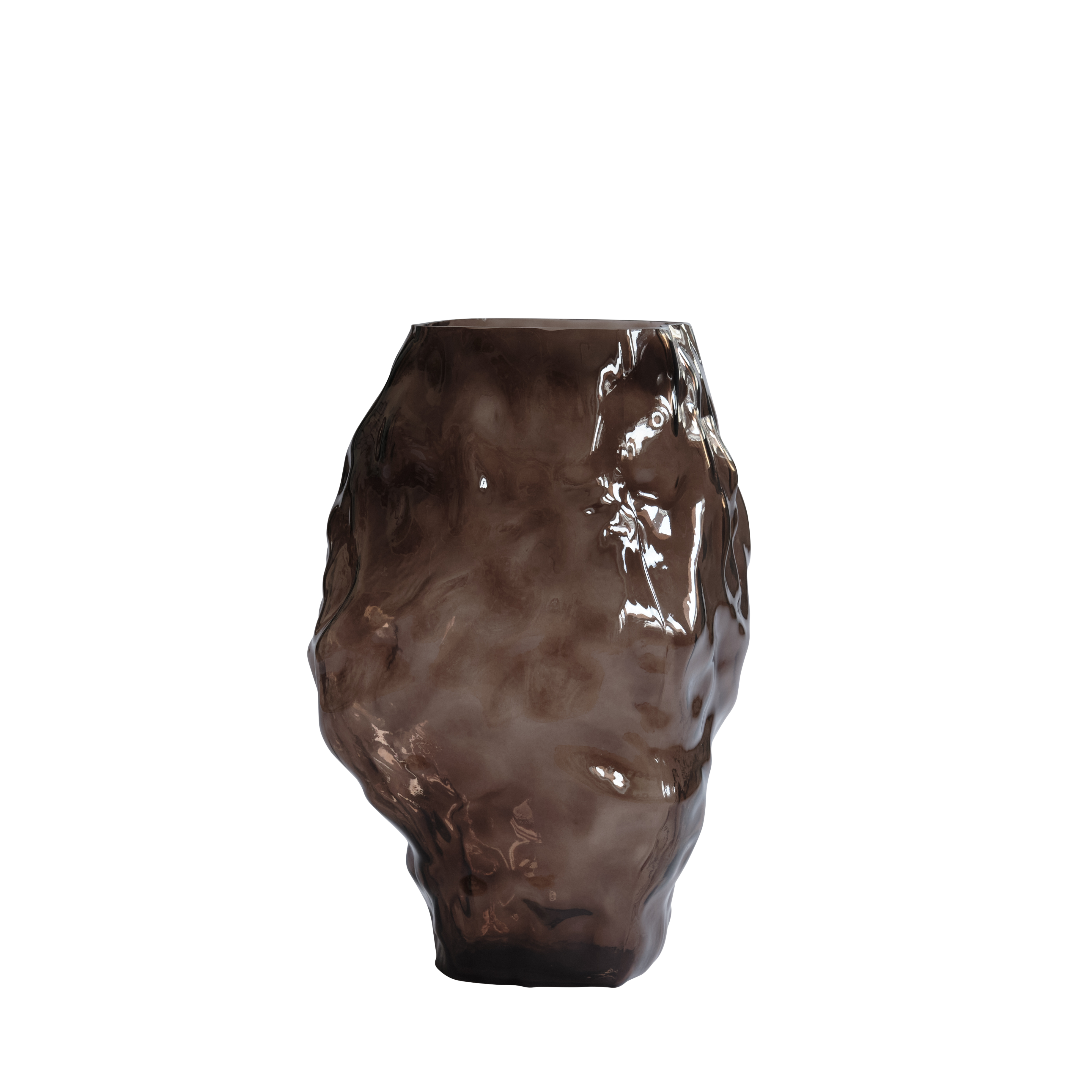 Vase KATACHI braunes Glas