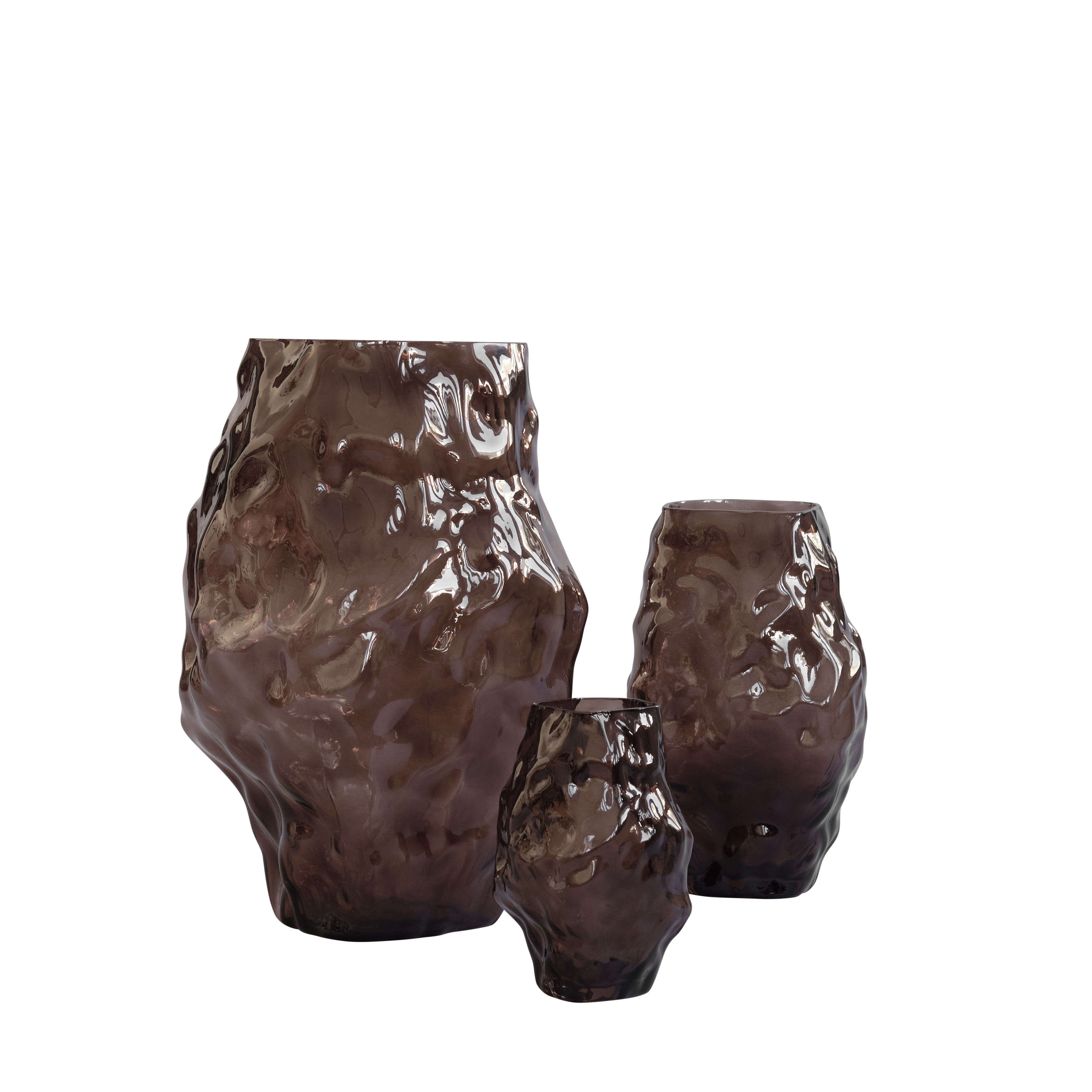 Vase KATACHI braunes Glas