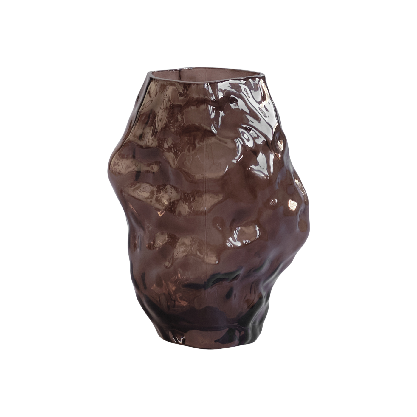 Vase KATACHI braunes Glas