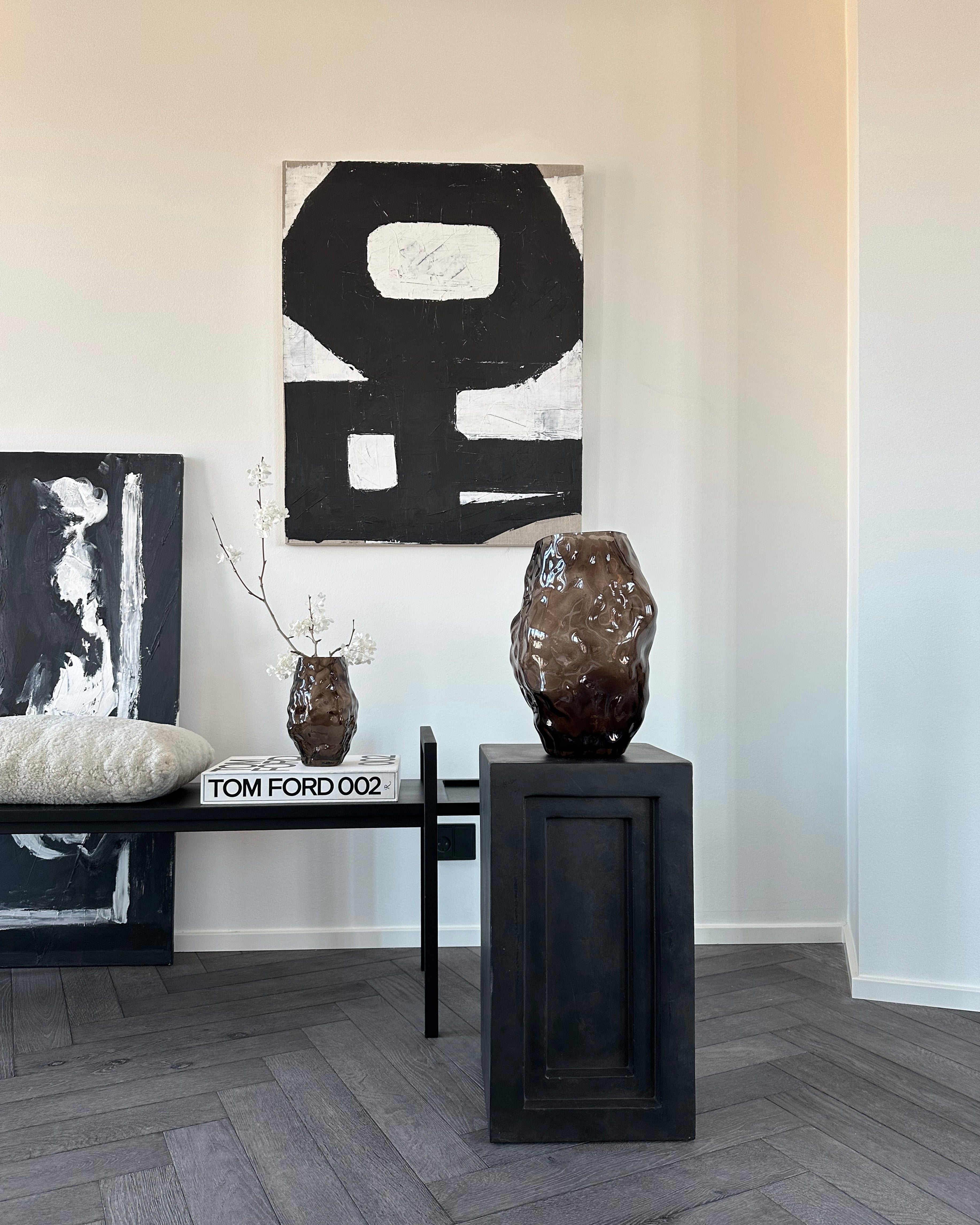 Vase KATACHI braunes Glas