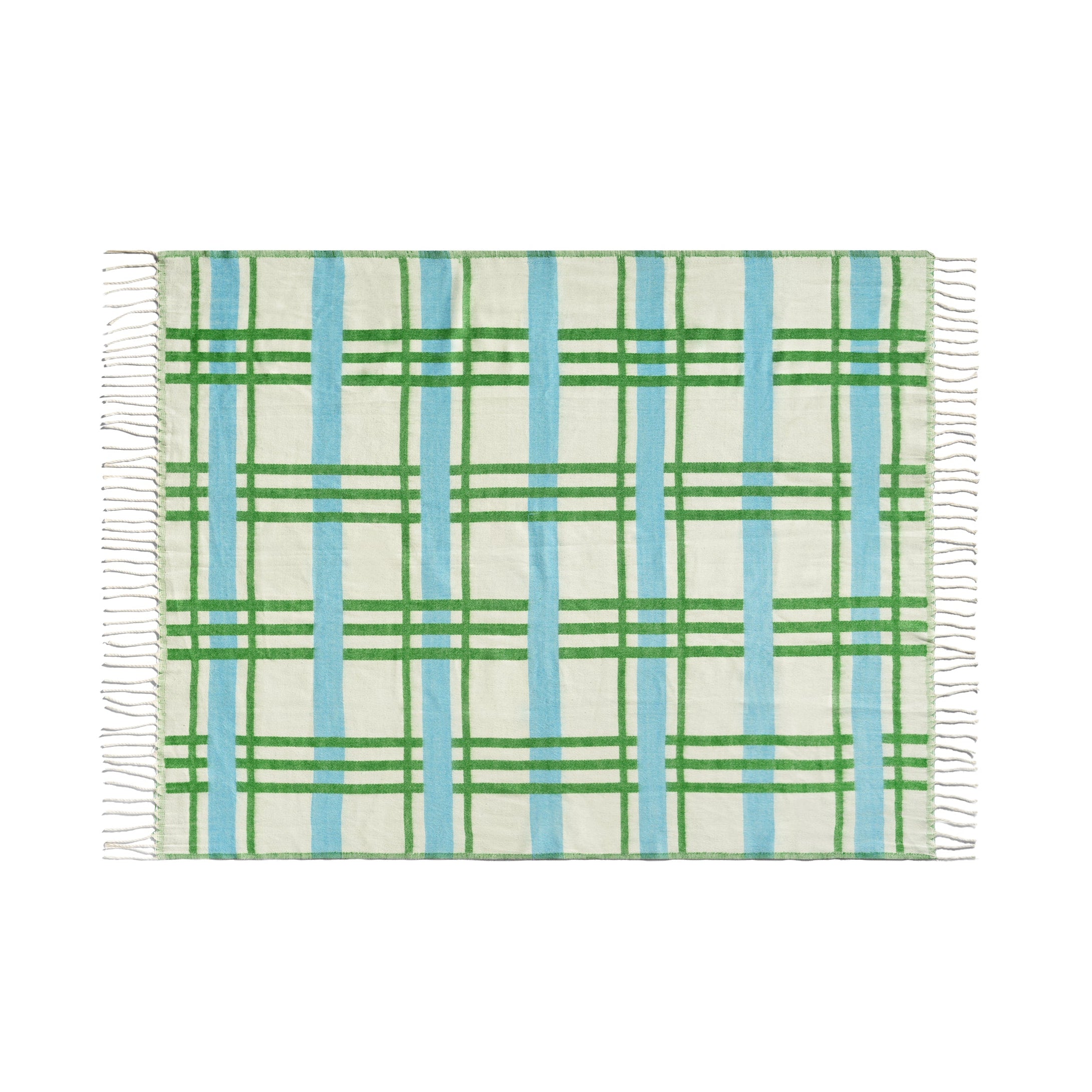 Pled PLANO beige mit Grün und Blau