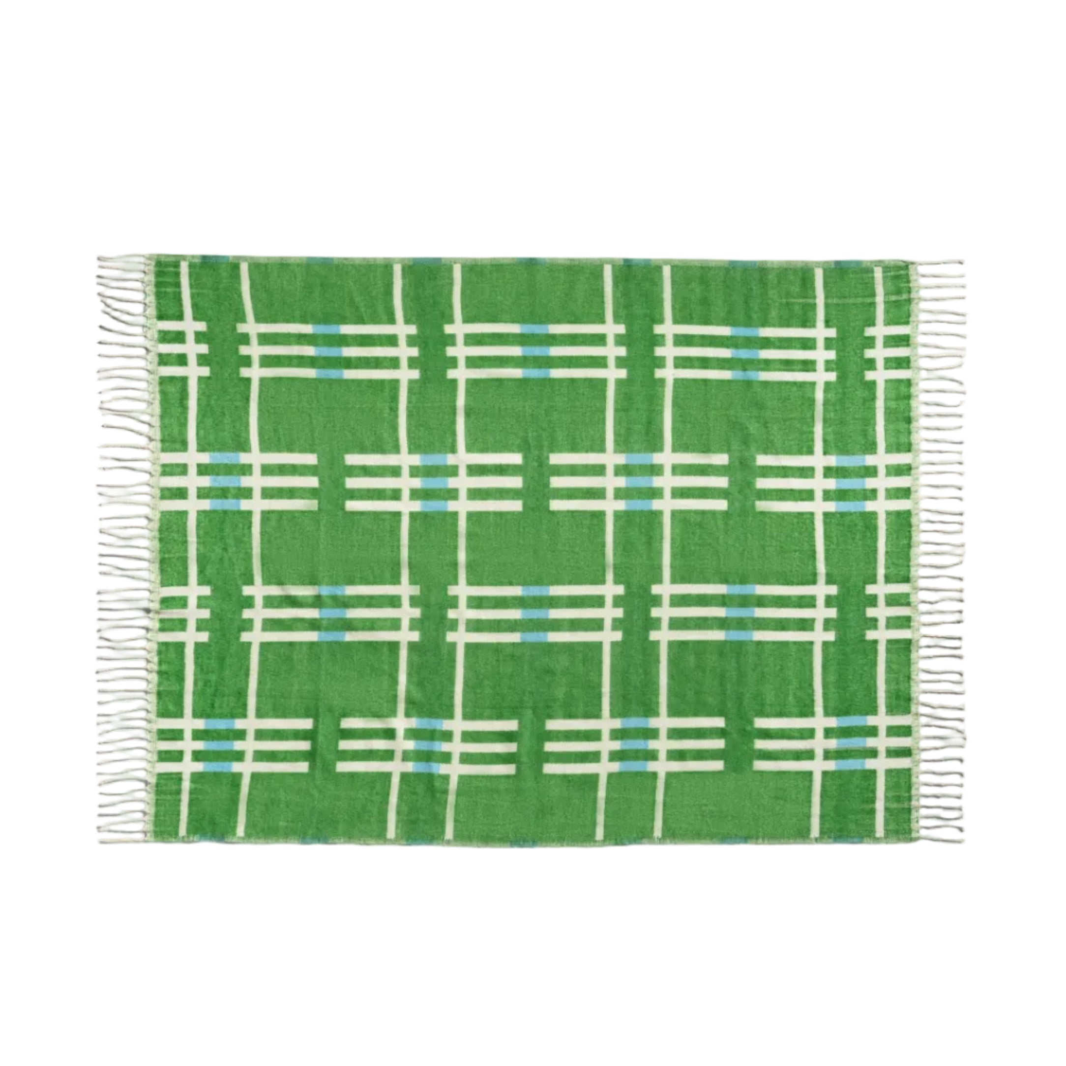 Pled PLANO beige mit Grün und Blau