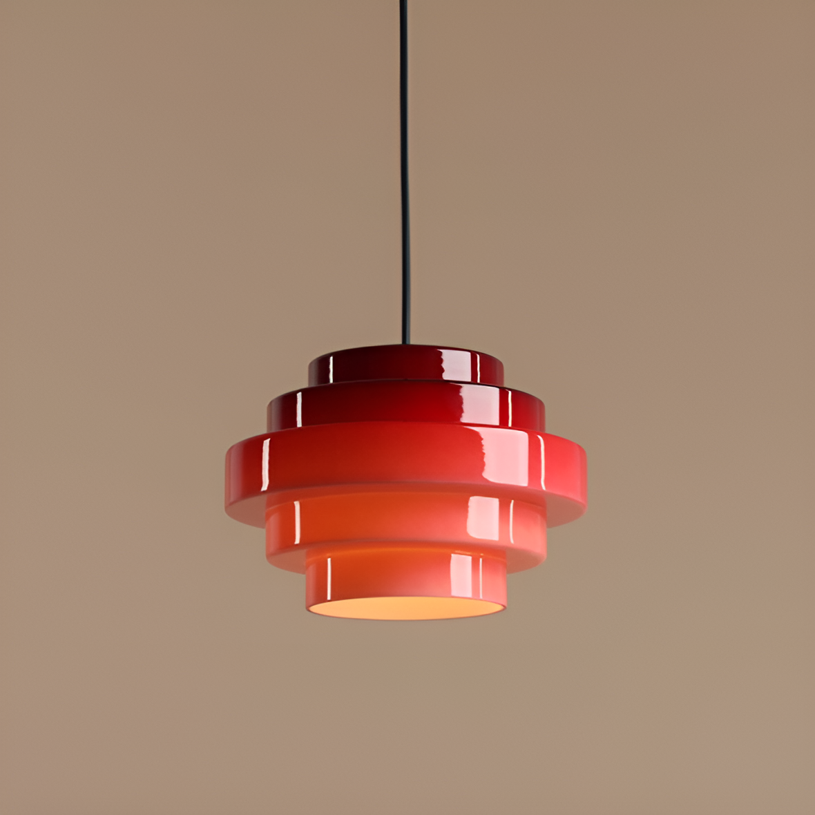 Burgundy filo hanging lamp
