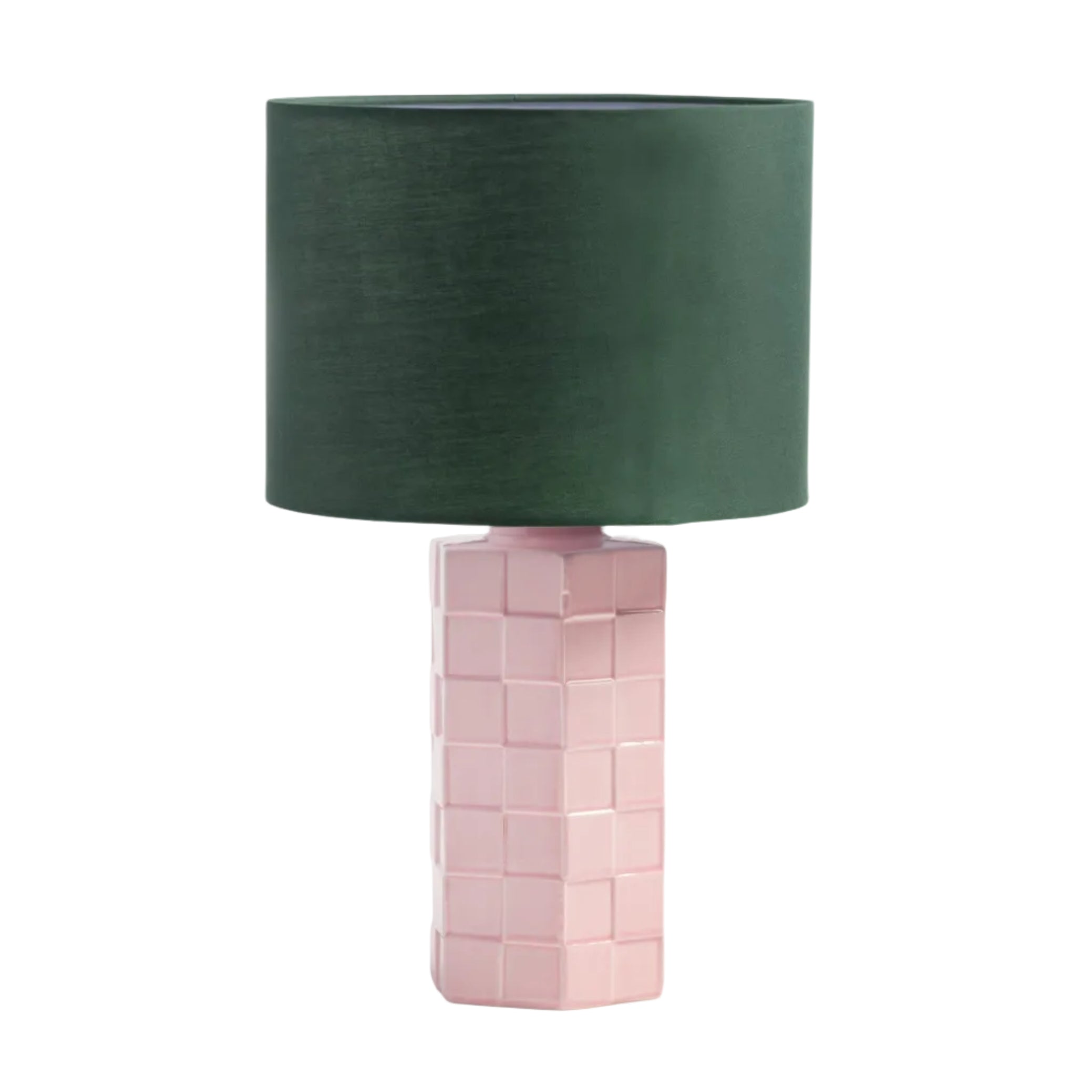 CHECK table lamp pink with green shade